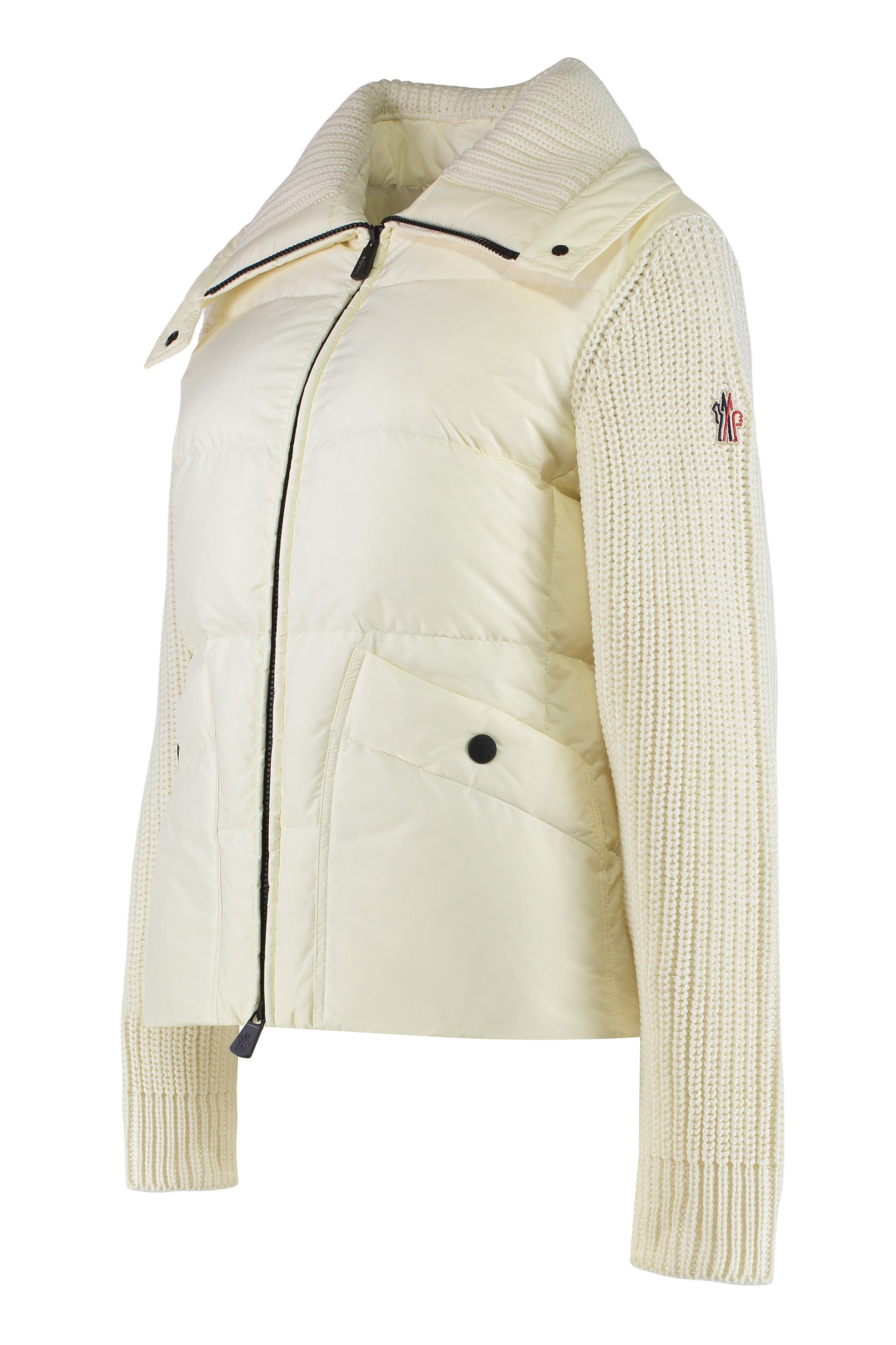 Moncler Grenoble Wool Quilted Cardigan with Zip - Slim Fit