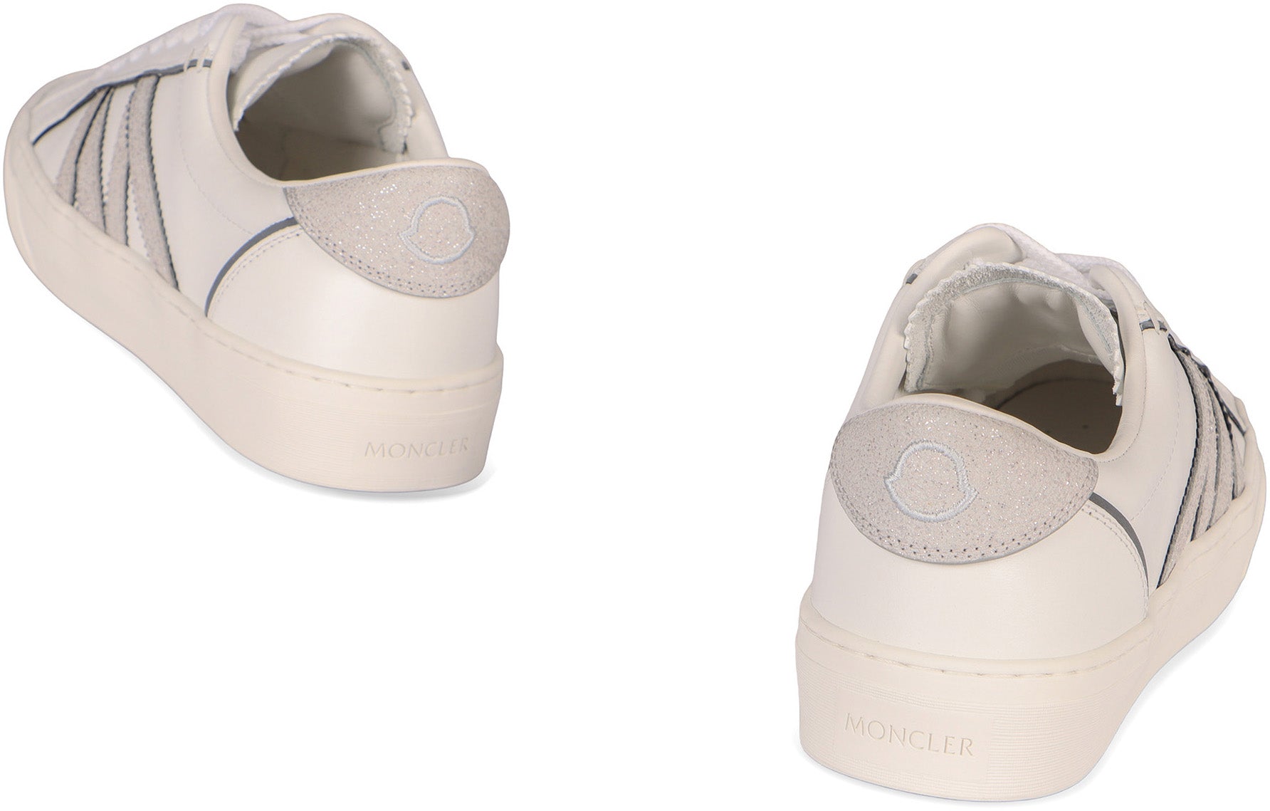 MONCLER Luxury Leather Sneakers with Contrast Heel Insert