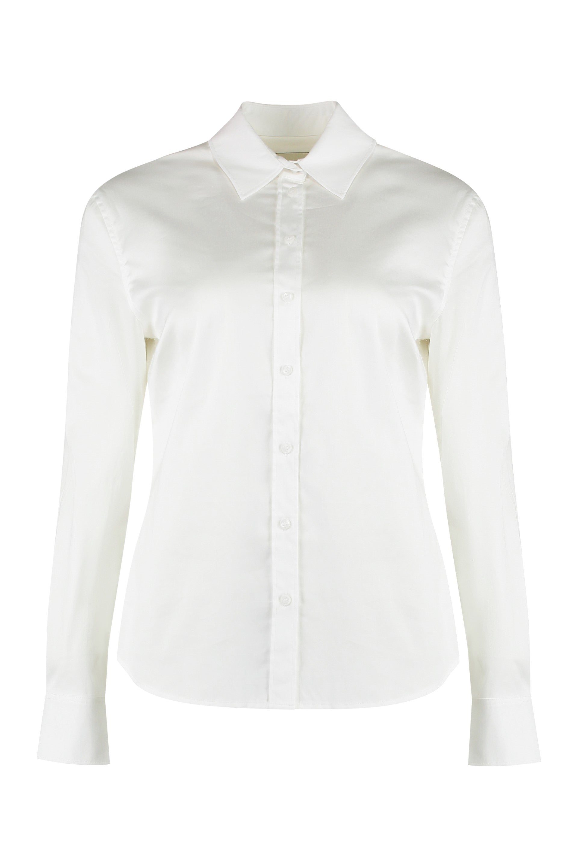 CALVIN KLEIN Classic Cotton Oxford Shirt with Rounded Hem for Women