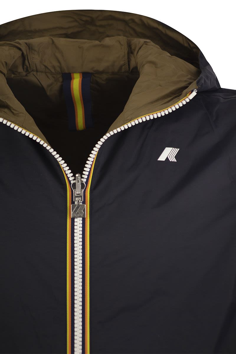 K-WAY Men's Reversible Hooded Jacket - Short and Stylish
