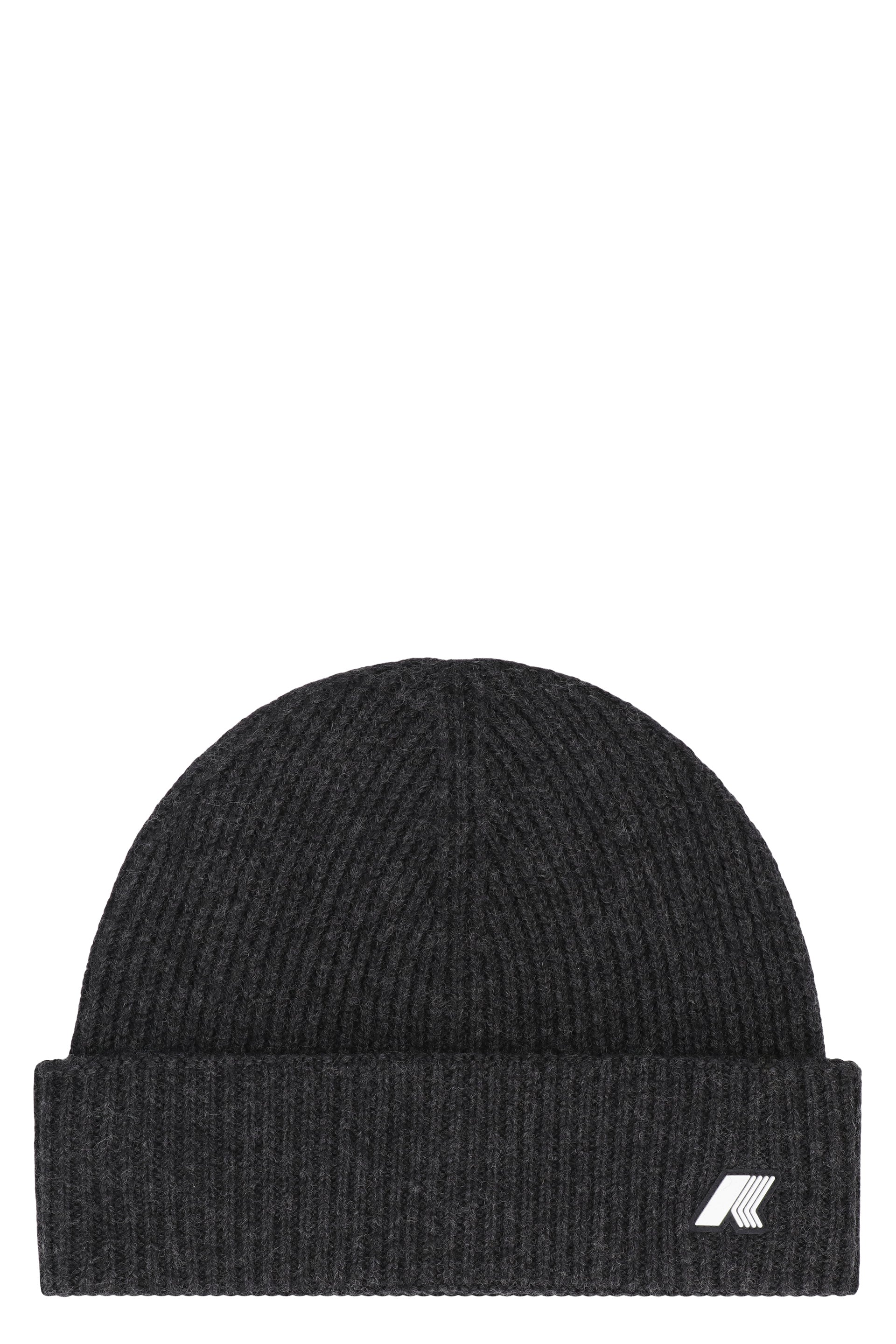 K-WAY Wool Knit Beanie with Turned-Up Brim - Men's Size 4-6
