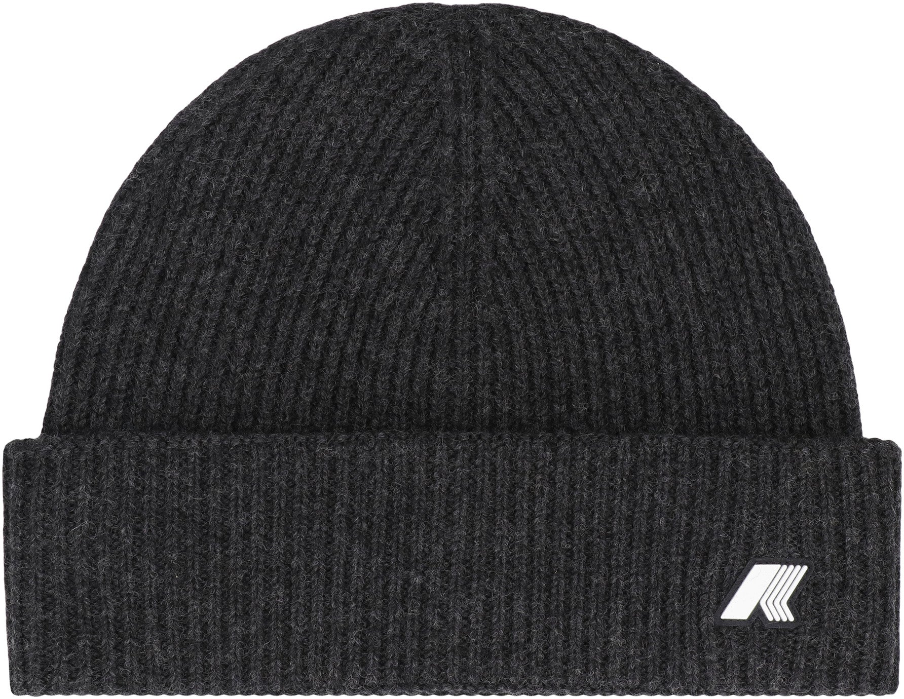 K-WAY Wool Knit Beanie with Turned-Up Brim - Men's Size 4-6