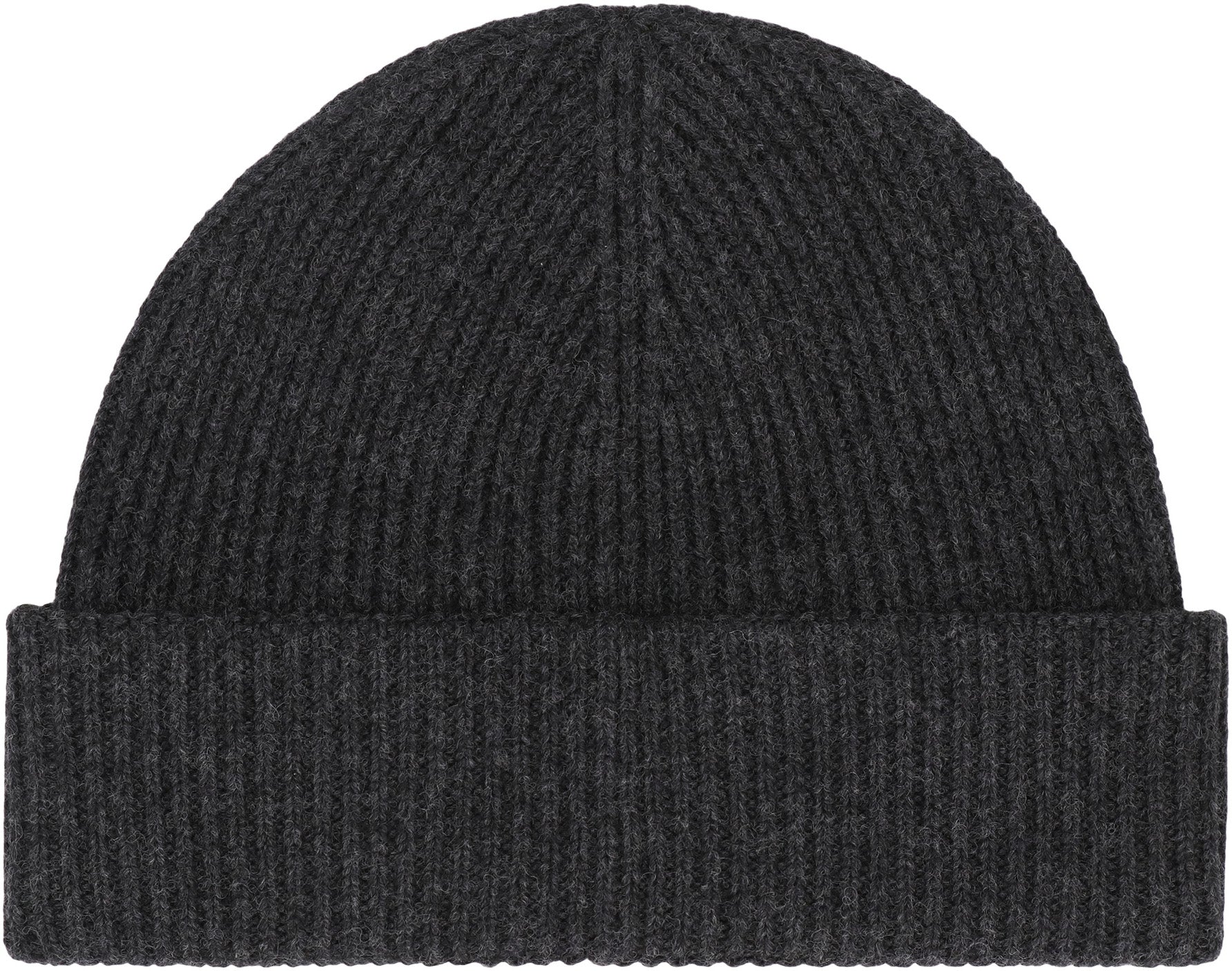 K-WAY Wool Knit Beanie with Turned-Up Brim - Men's Size 4-6