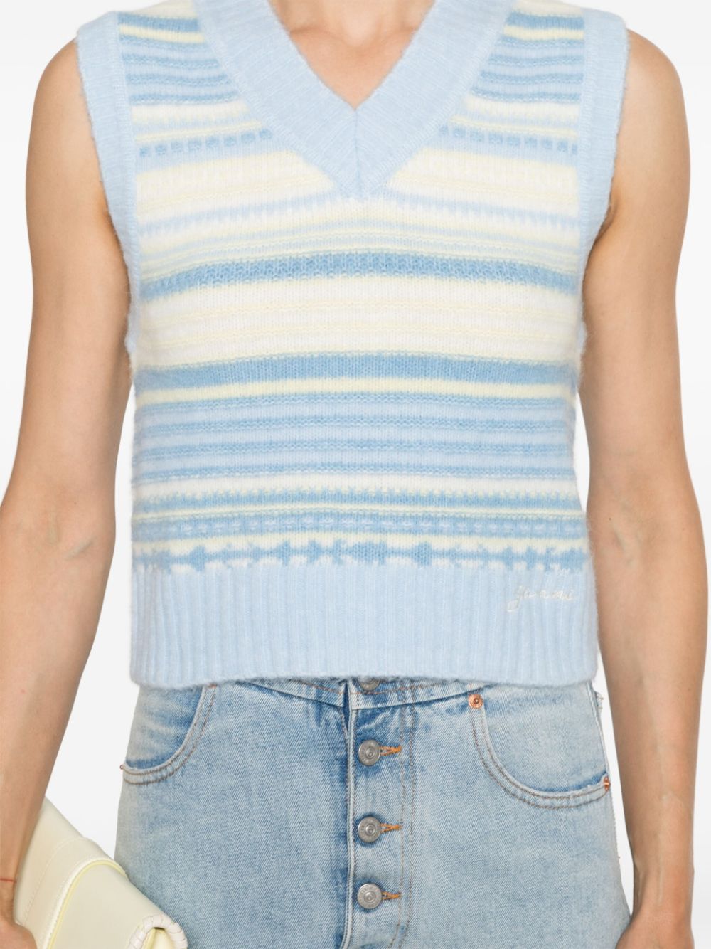 GANNI V-Neck Knit Vest - Regular Fit