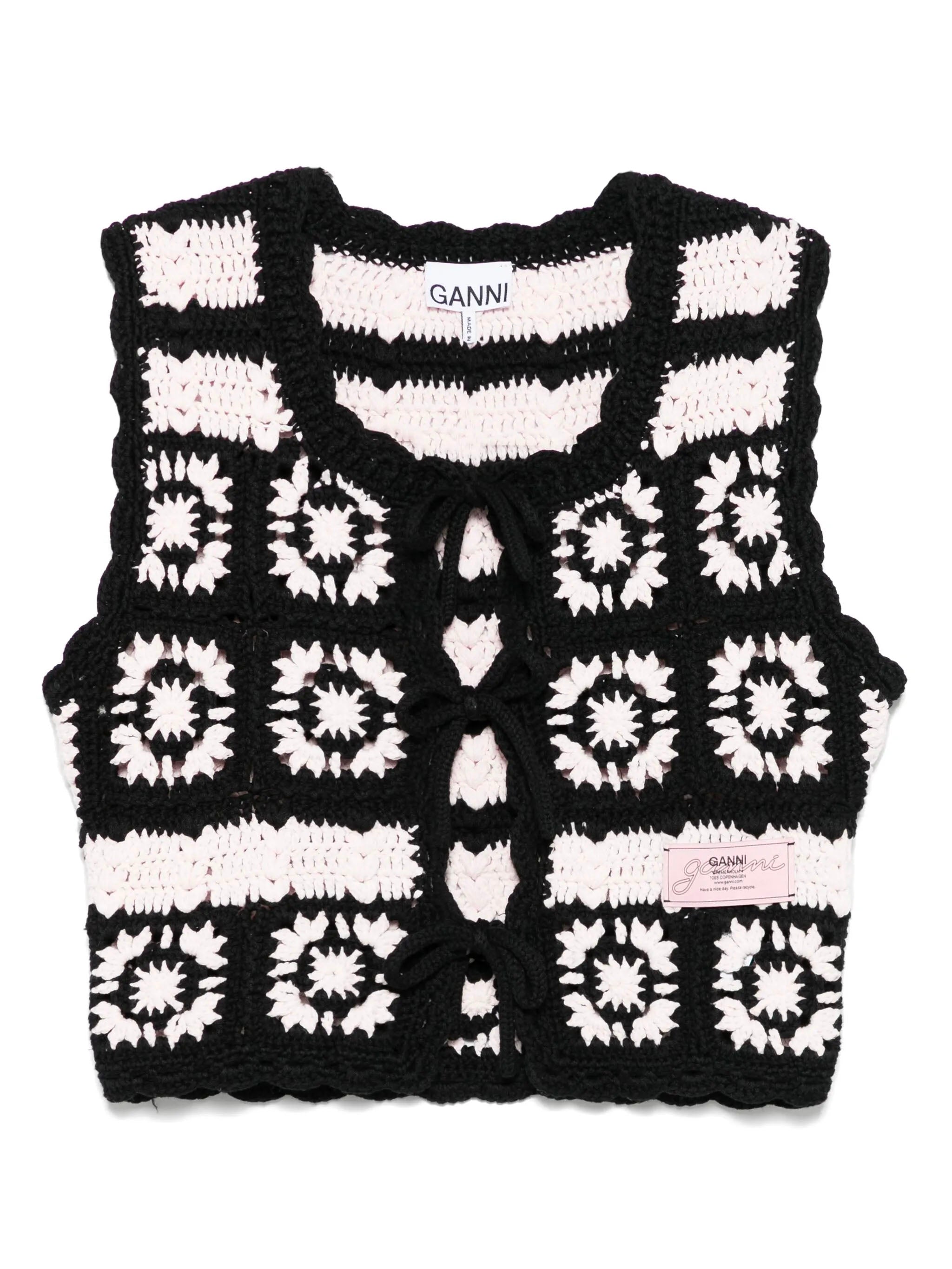 GANNI Crochet Lace-Up Vest for Women