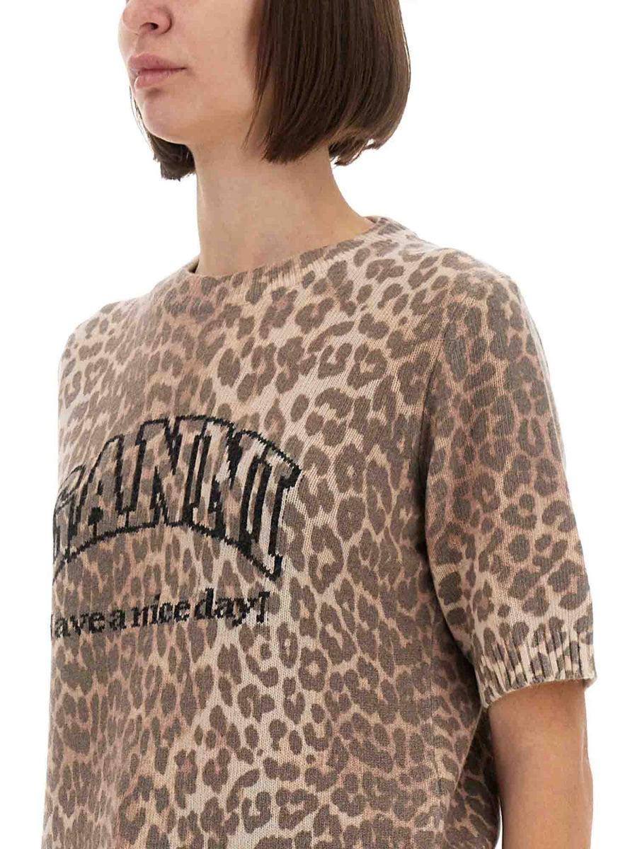 GANNI Wool Logo T-Shirt