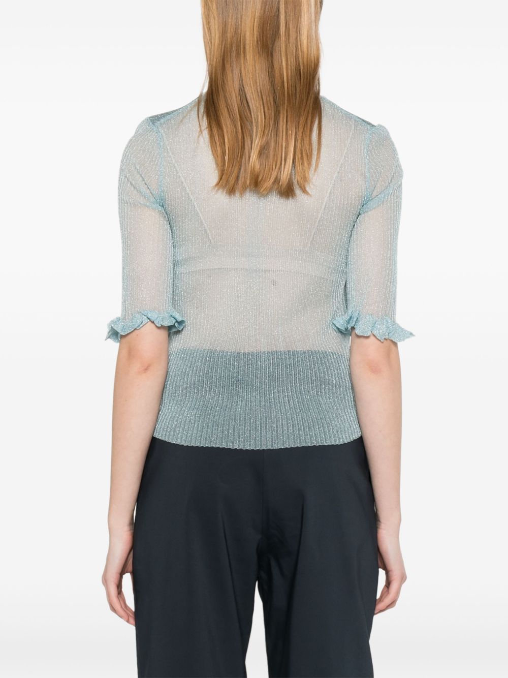 GANNI Bunny Crewneck Top - Women’s Three-Quarter Sleeve
