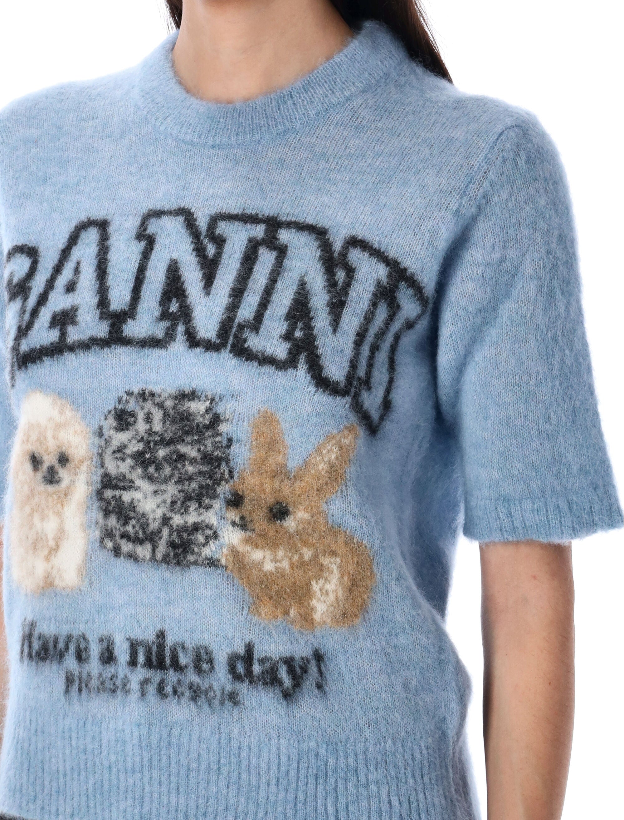 GANNI Women's Puddle Knit T-Shirt