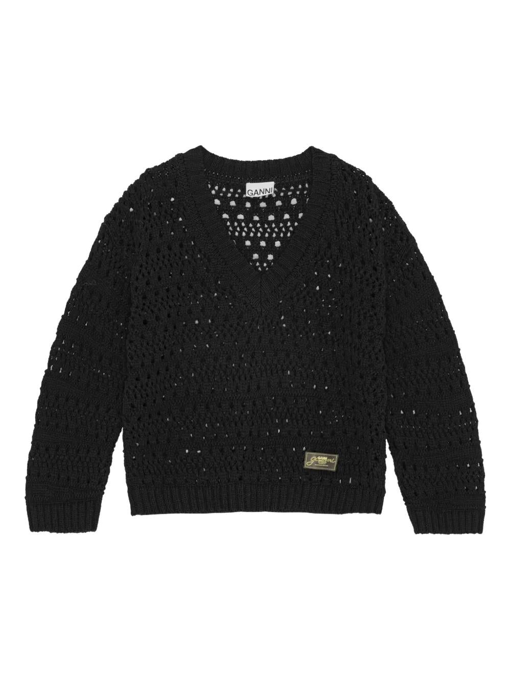 GANNI Open-Knit Sweater - FW25