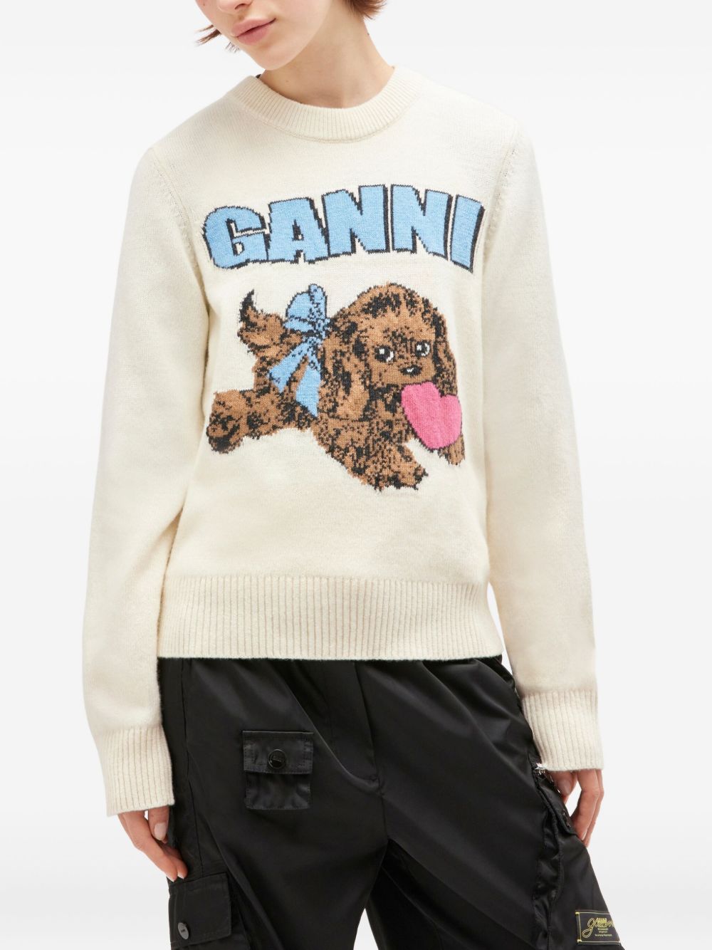 GANNI Fluffy Puppy Love Wool Sweater