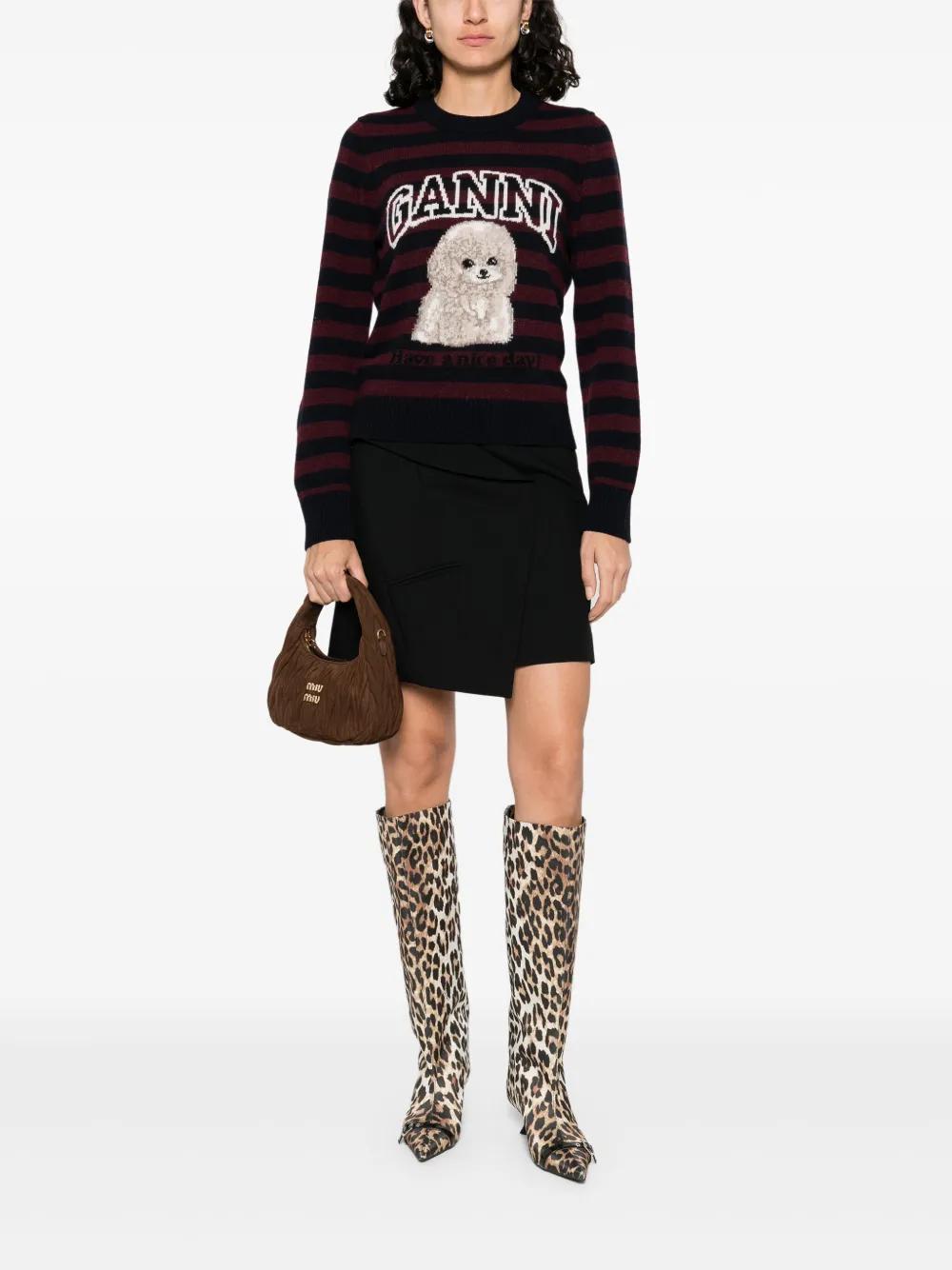 GANNI Poodle Wool Crewneck Sweater