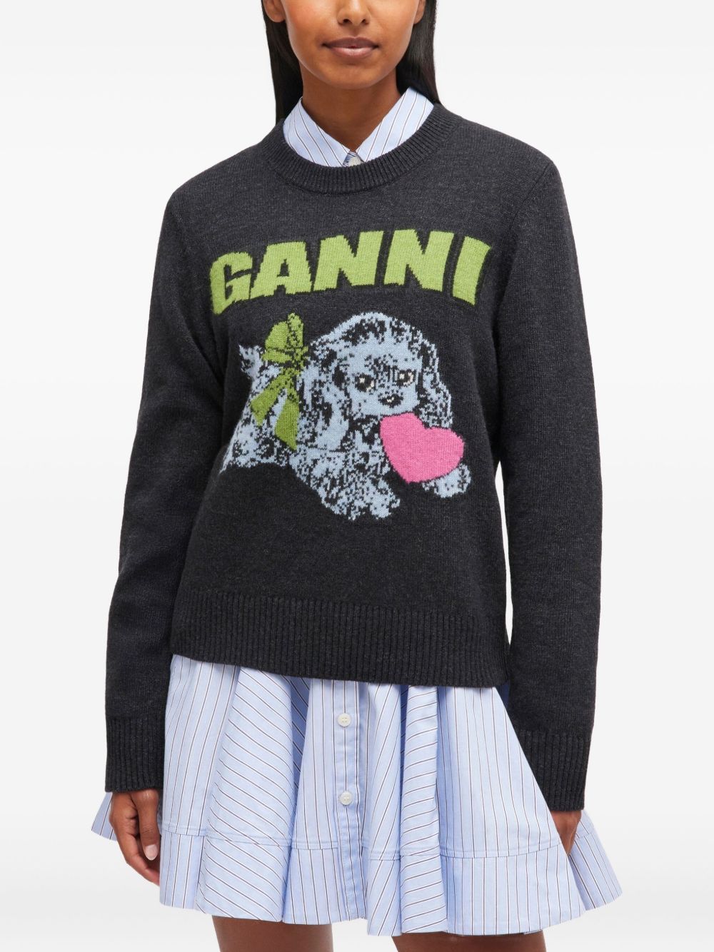 GANNI Puppy Love Crewneck Sweater - FW25 Edition
