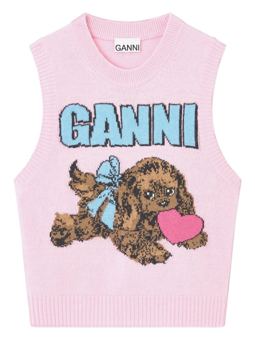 GANNI Mini Puppy Love Wool Vest