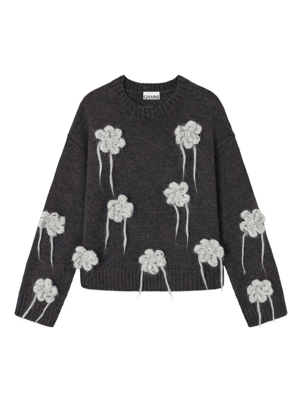 GANNI Flower Crochet Sweater