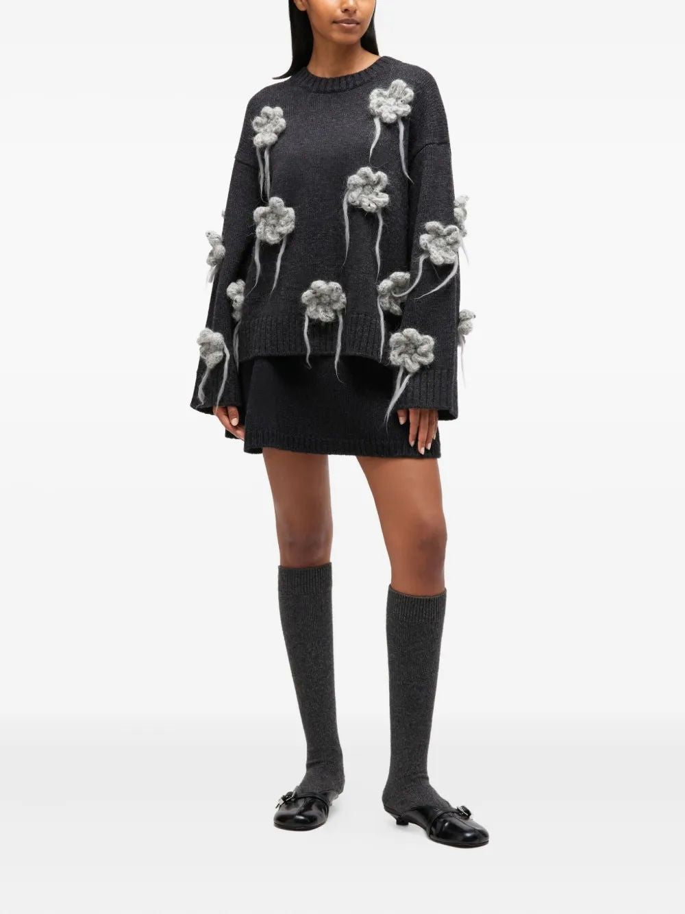 GANNI Flower Crochet Sweater