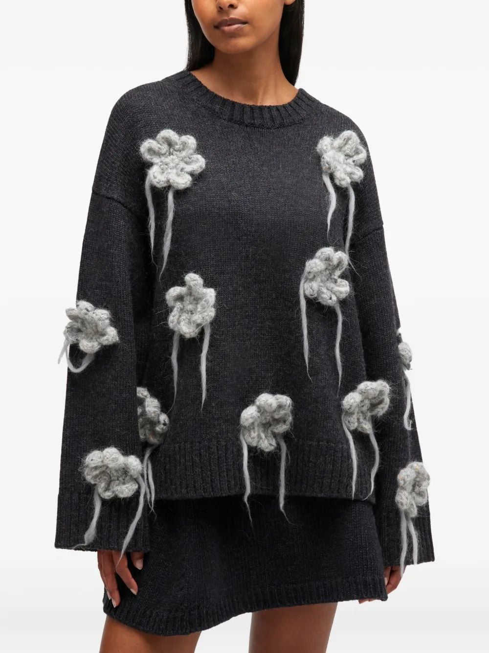 GANNI Flower Crochet Sweater