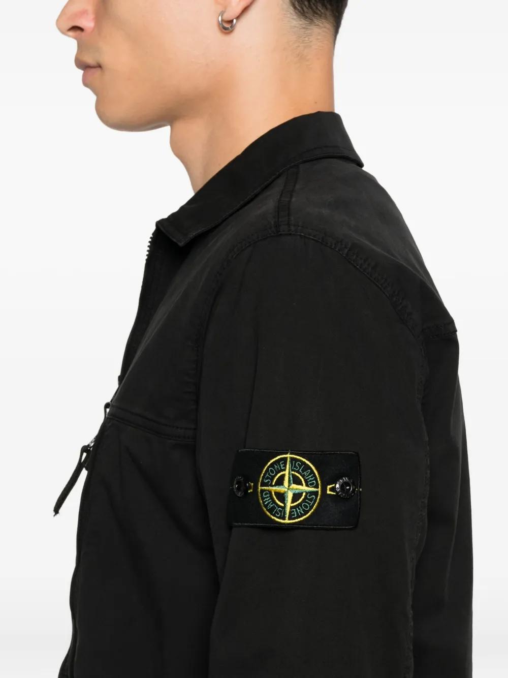STONE ISLAND Men's Overshirt with Chest Pocket and Two-Way Zip - Size M