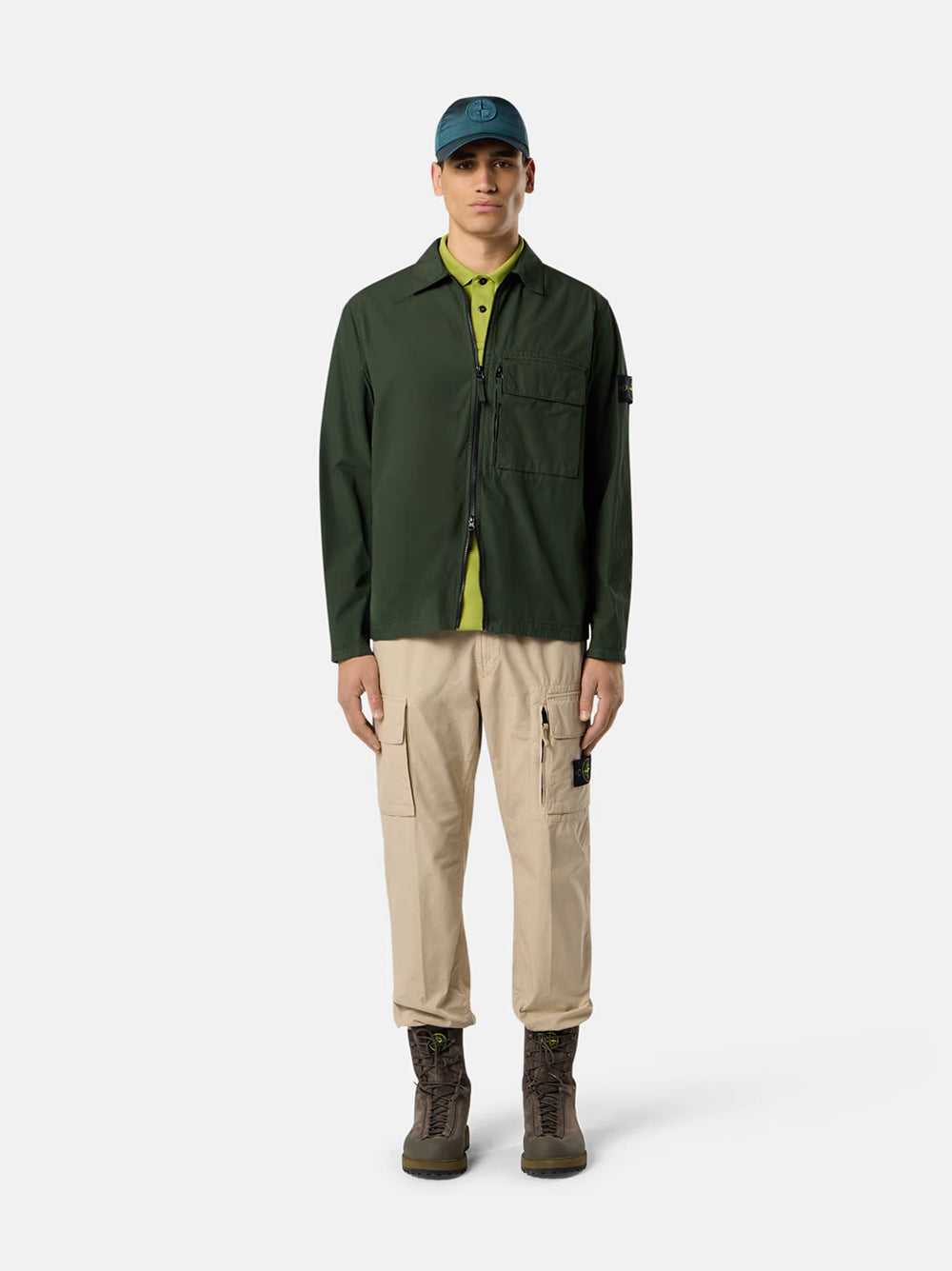 STONE ISLAND Cotton Overshirt with Utility Pockets for Men