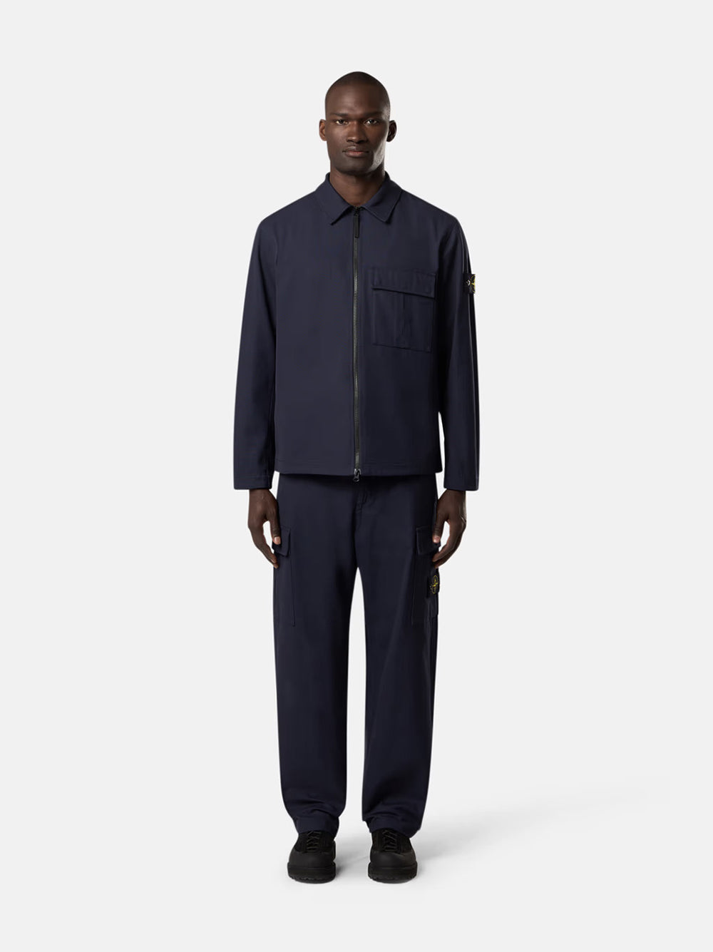 STONE ISLAND Comfort Fit Overshirt with Multi-Pocket Design
