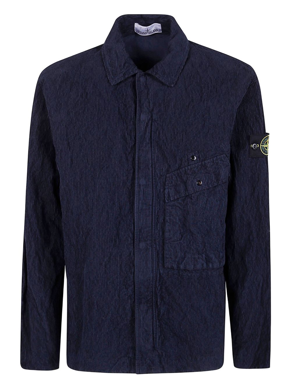 STONE ISLAND Corduroy Button-Up Shirt with Patch Pocket - Men’s