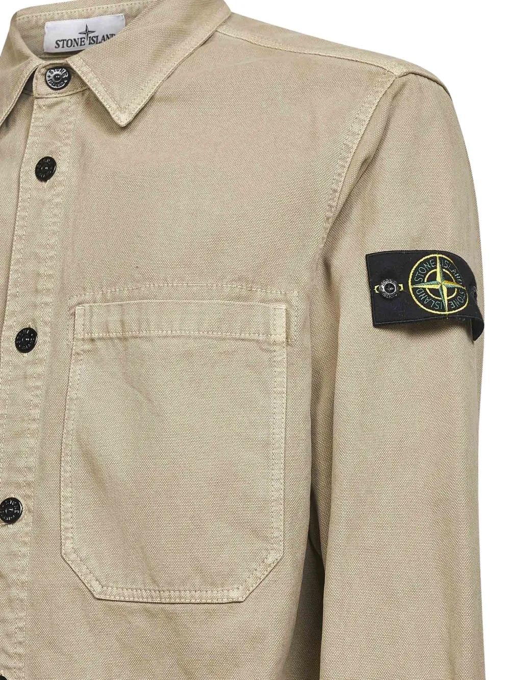 STONE ISLAND Desert Sand Cotton Shirt - Stylish Mini Fit for Men