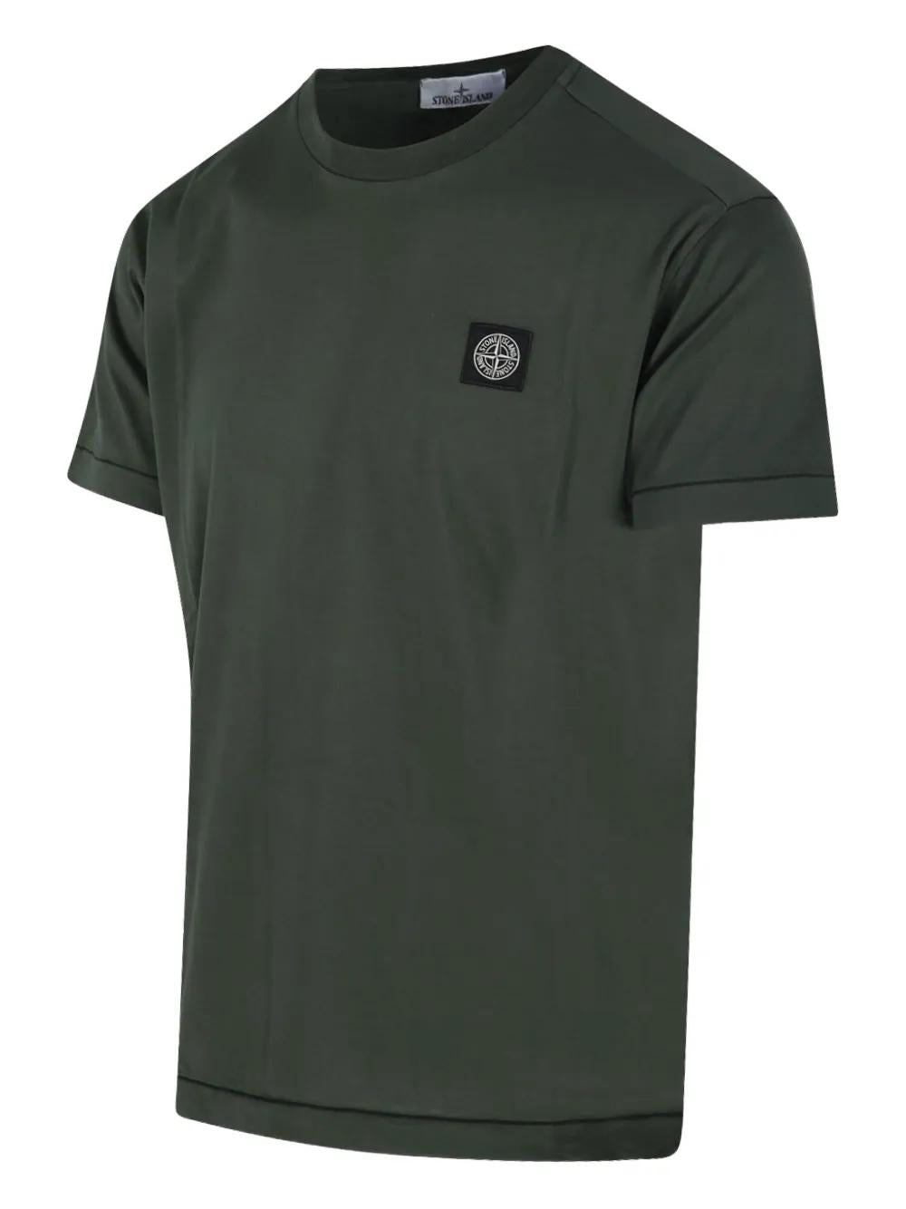 STONE ISLAND Crew-Neck T-Shirt with Logo Patch - Size S