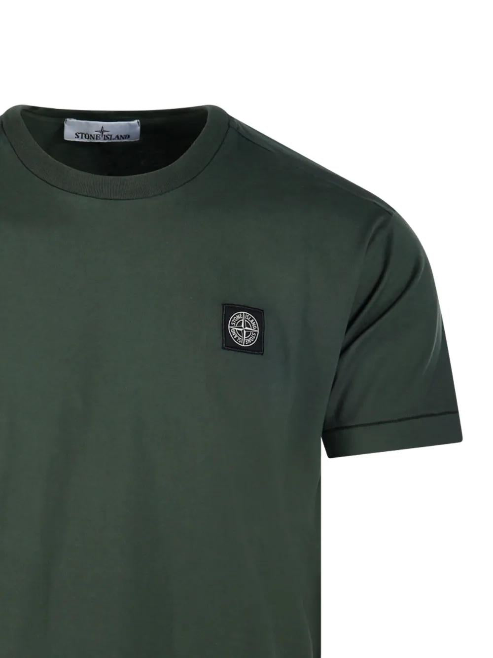 STONE ISLAND Crew-Neck T-Shirt with Logo Patch - Size S