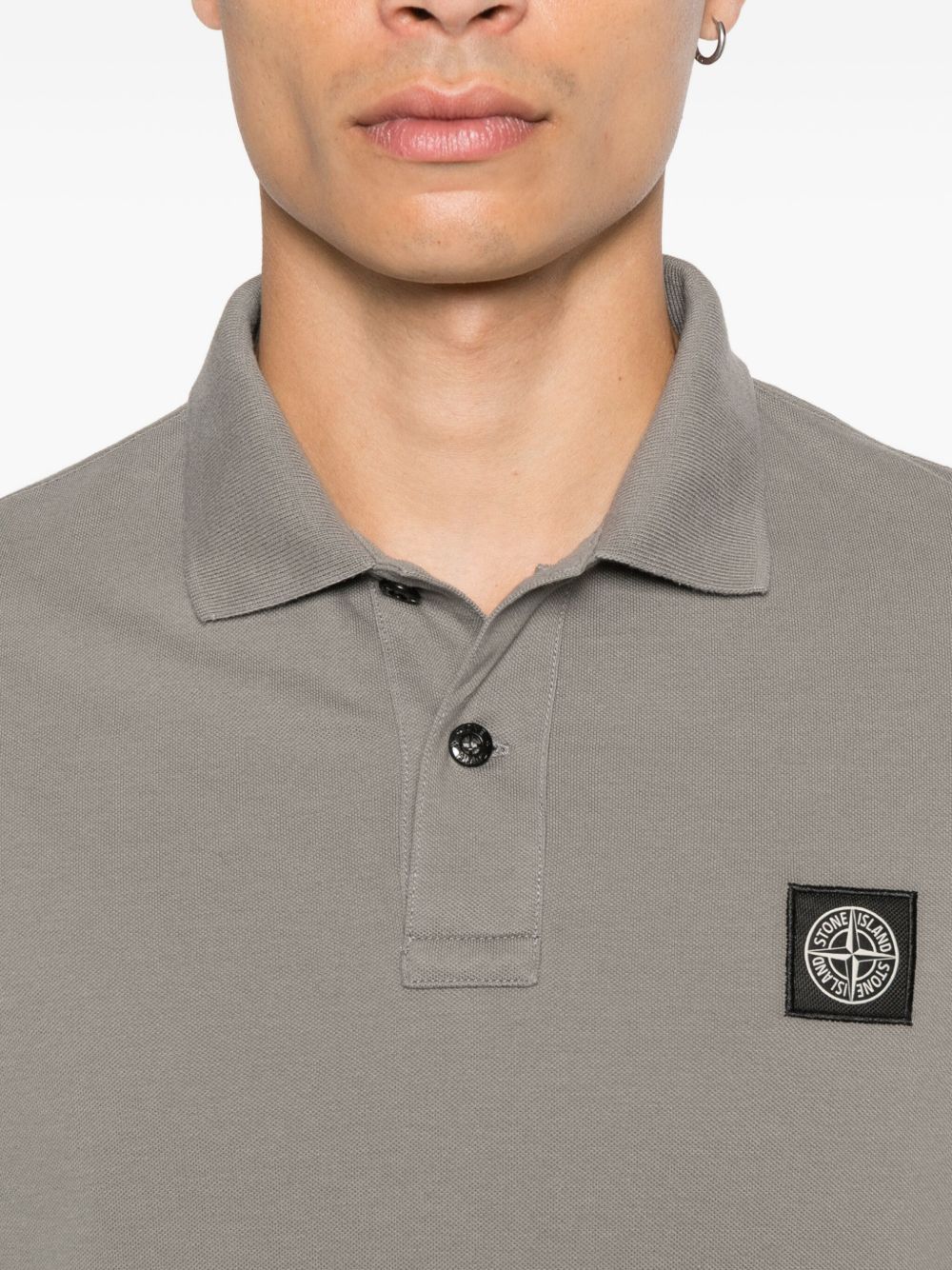 STONE ISLAND Logo Cotton Polo Shirt for Men