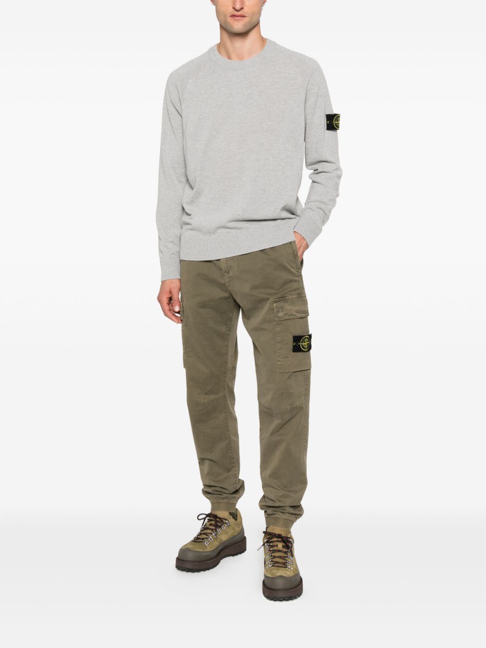 STONE ISLAND Elasticated Cargo Trousers with Drawstring Closure for Men