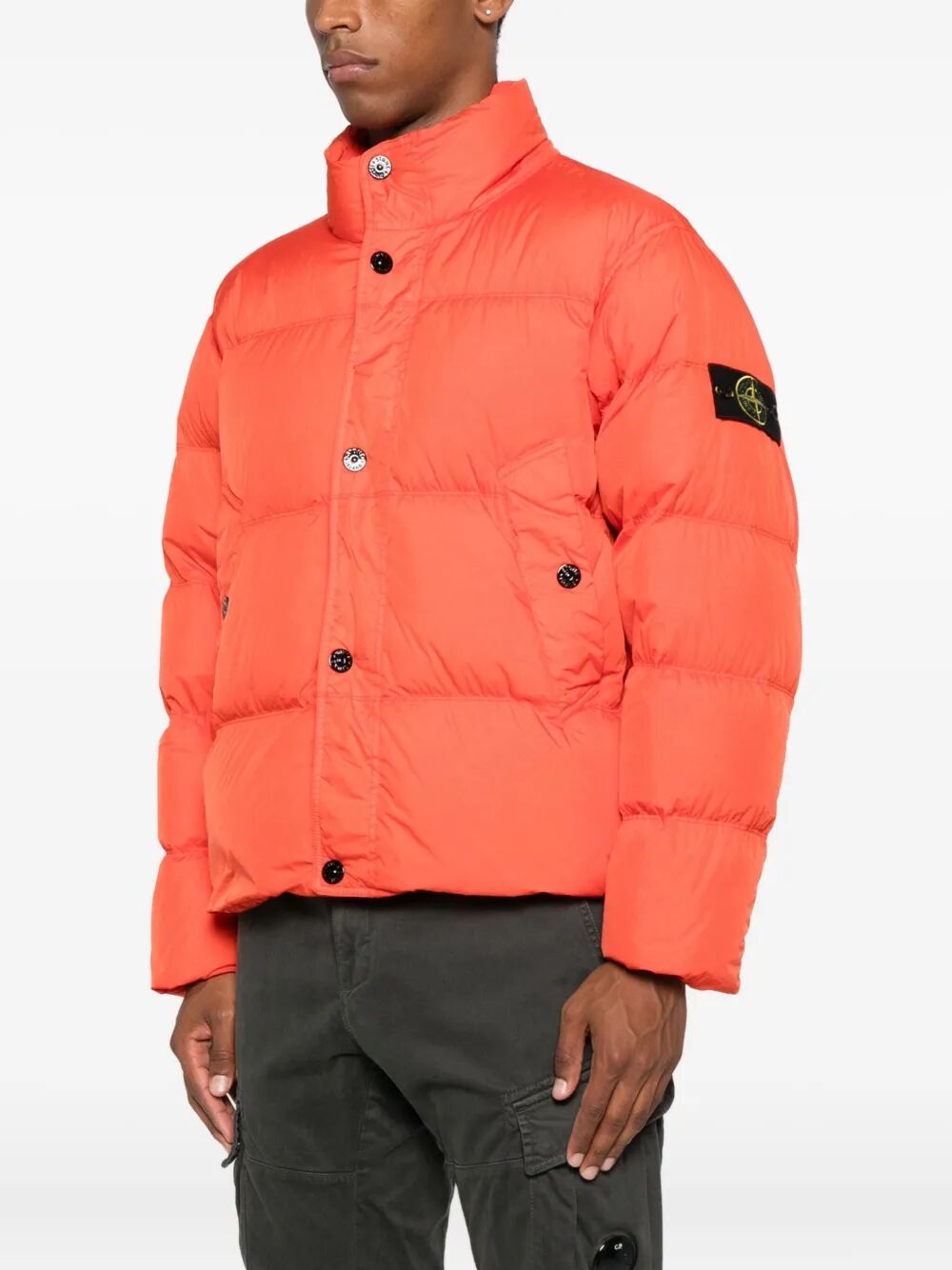 STONE ISLAND Wind Resistant Crinkled Effect Down Jacket