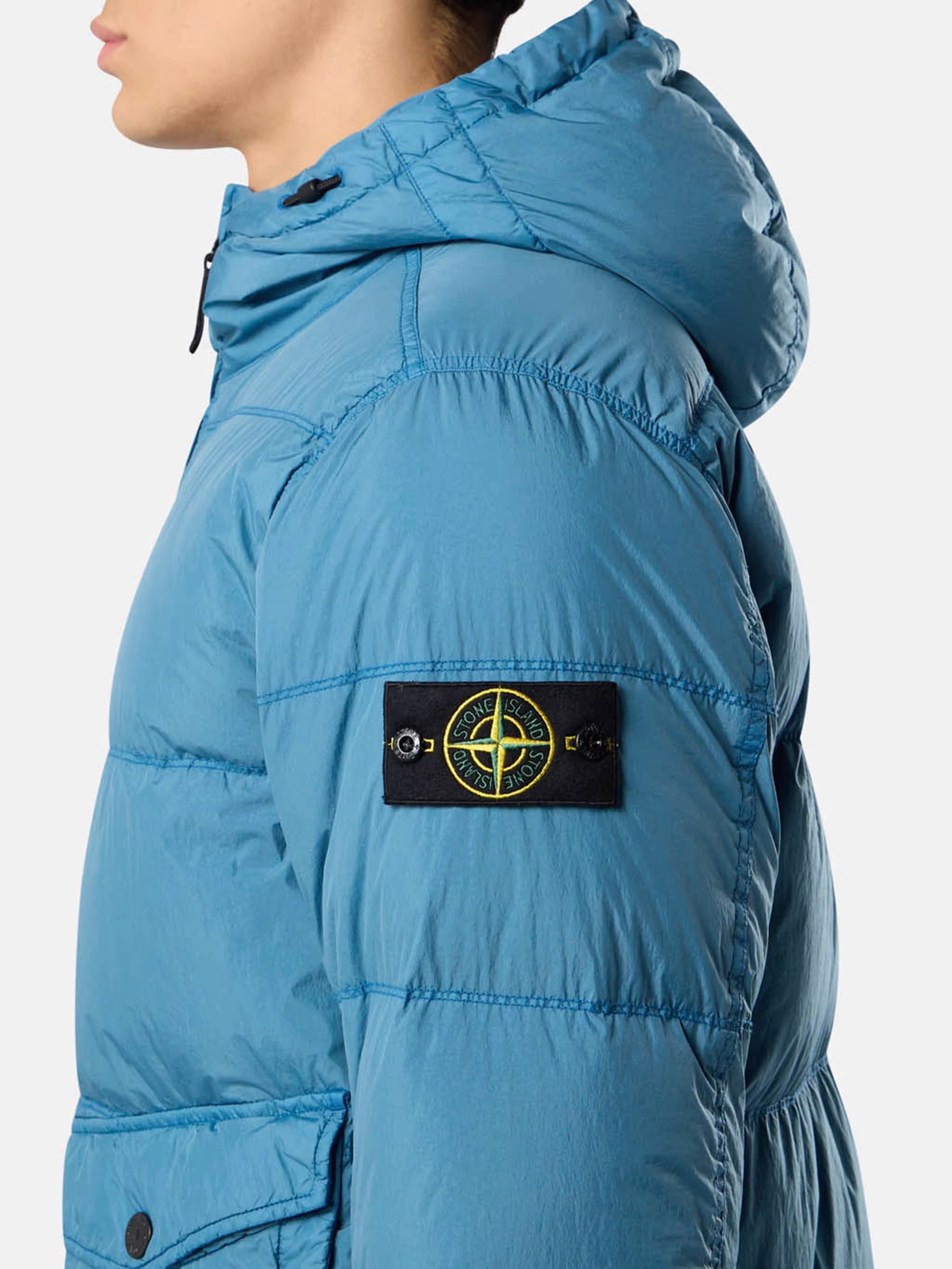 STONE ISLAND Crinkle Reps Nylon Padded Hooded Jacket