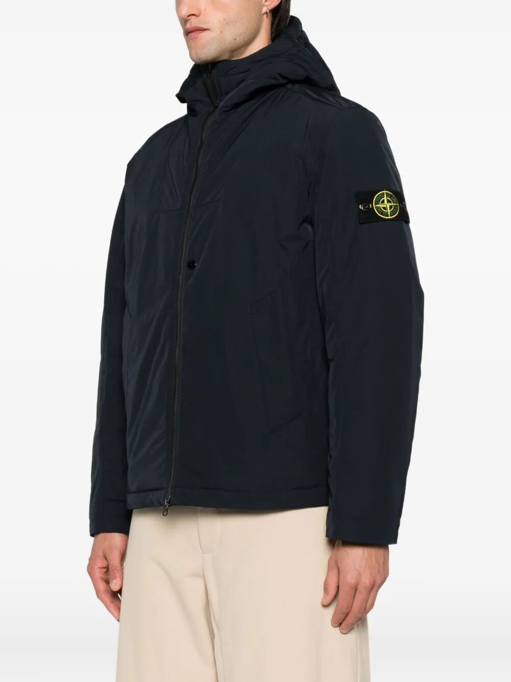 STONE ISLAND Men's Padded Hooded Jacket with Drip-Proof Technology