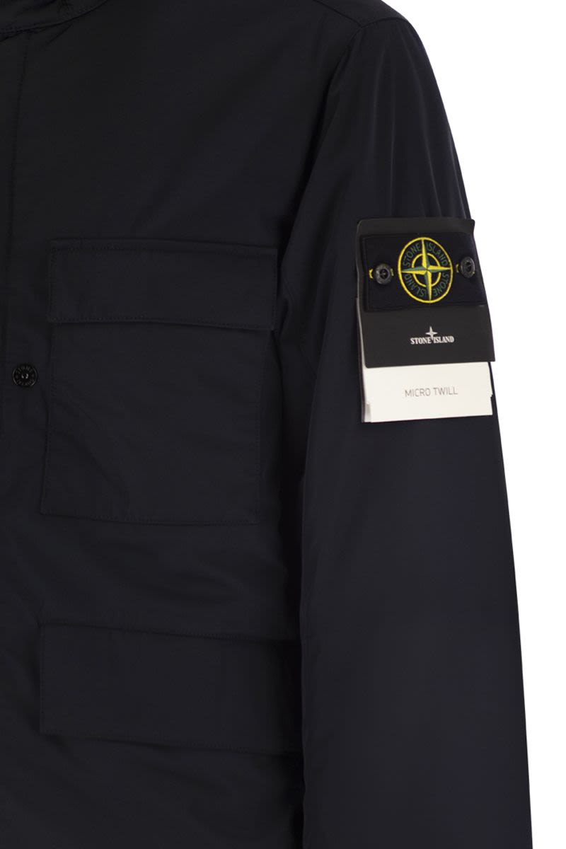STONE ISLAND Men's Micro Twill Utility Jacket with Fixed Hood