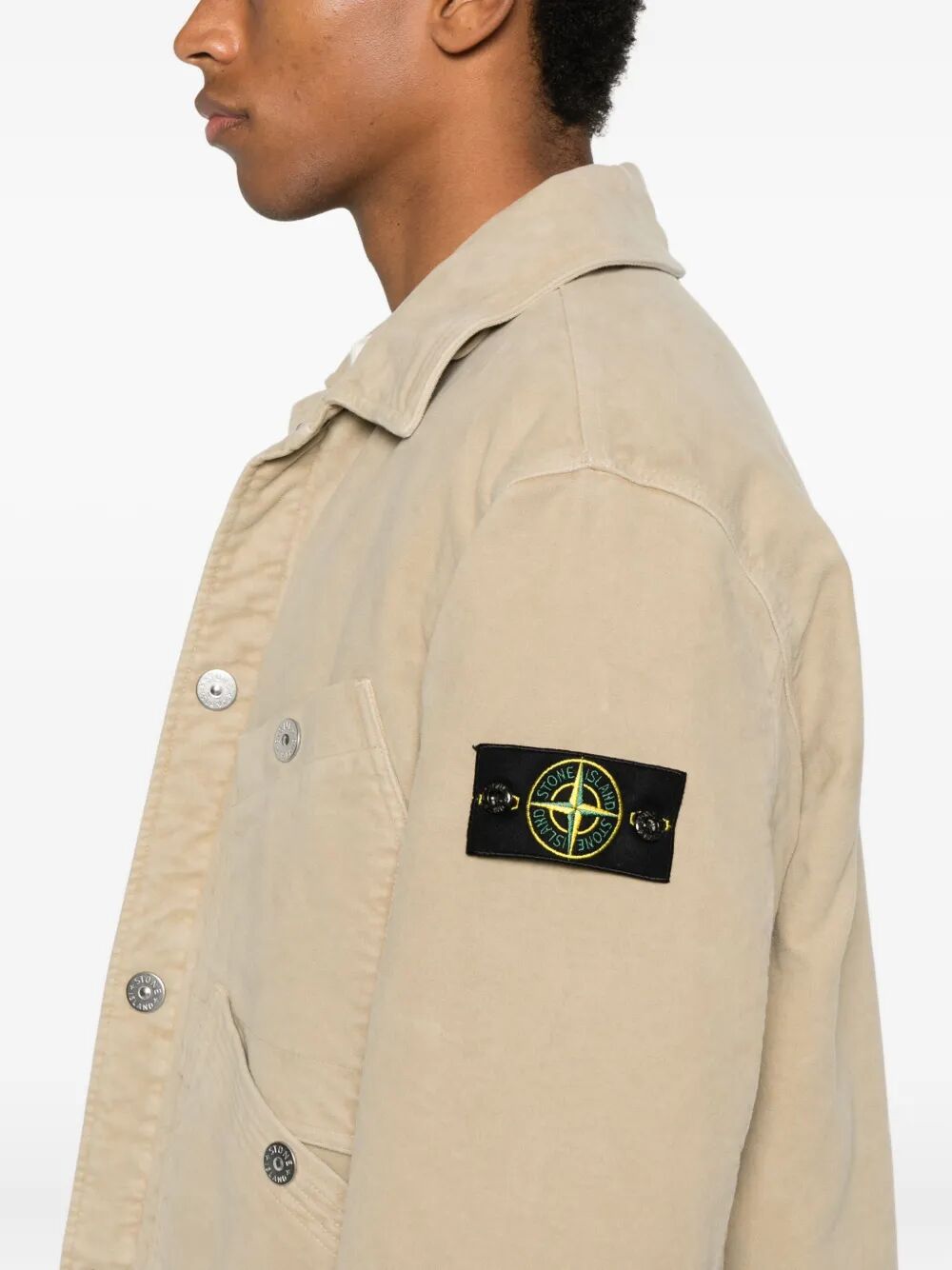 STONE ISLAND Men's Cotton Jacket with Multiple Pockets for FW25
