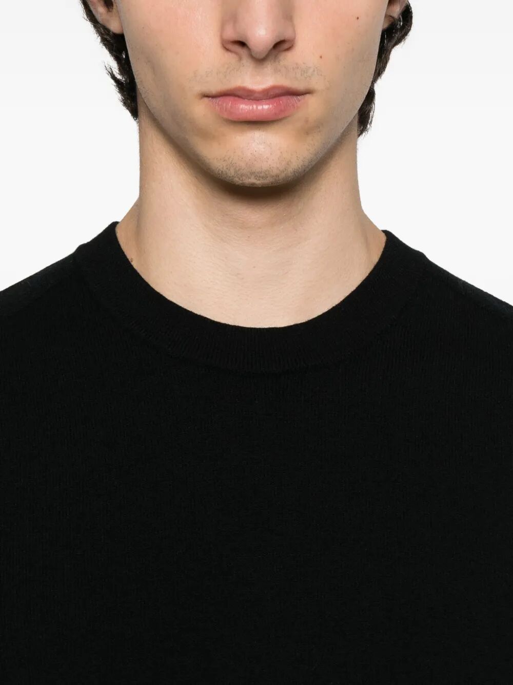 STONE ISLAND Stretch Wool Crewneck Sweater with Reverse Stitch Details