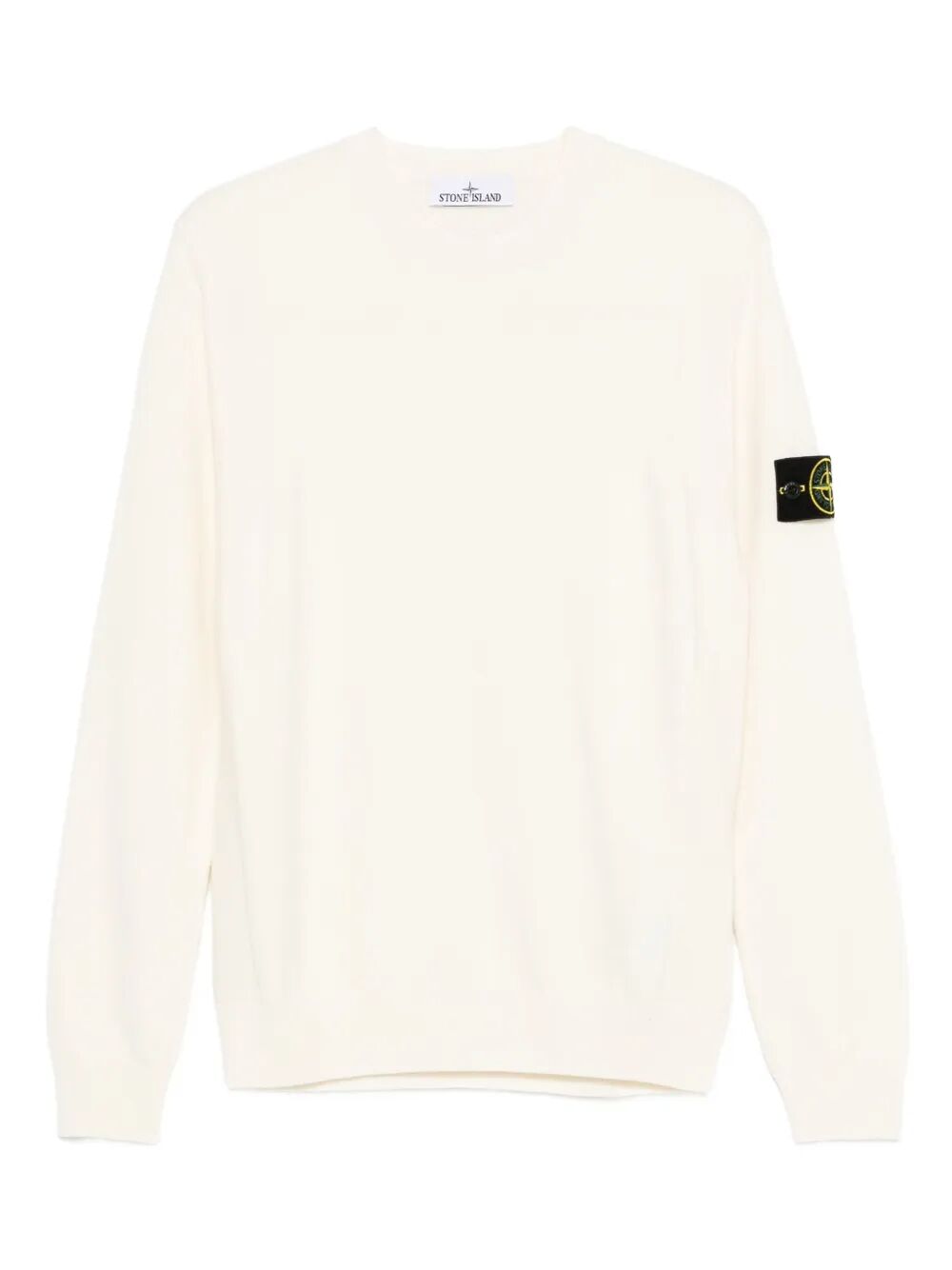 STONE ISLAND Stretch Wool Crewneck Sweater with Reverse Stitch Details