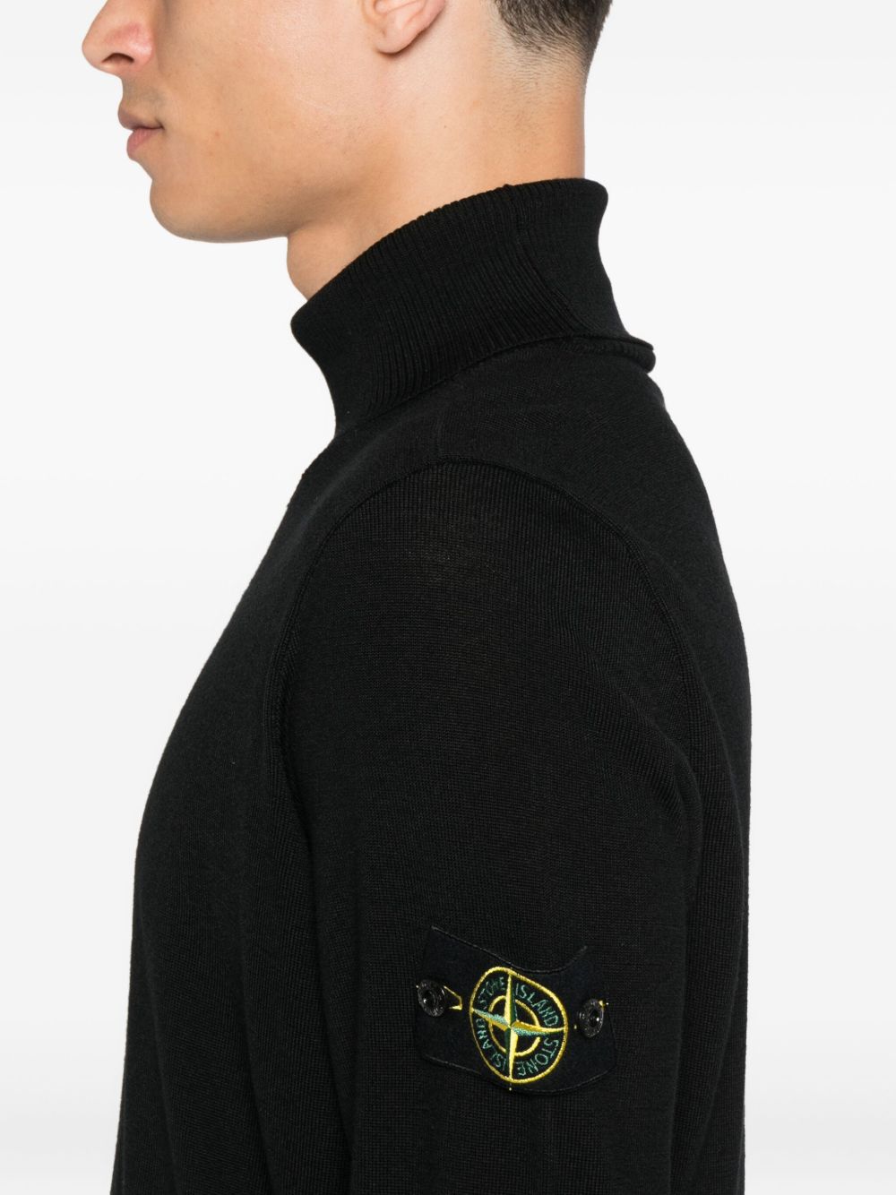 STONE ISLAND Ribbed Wool Turtleneck Sweater for Men