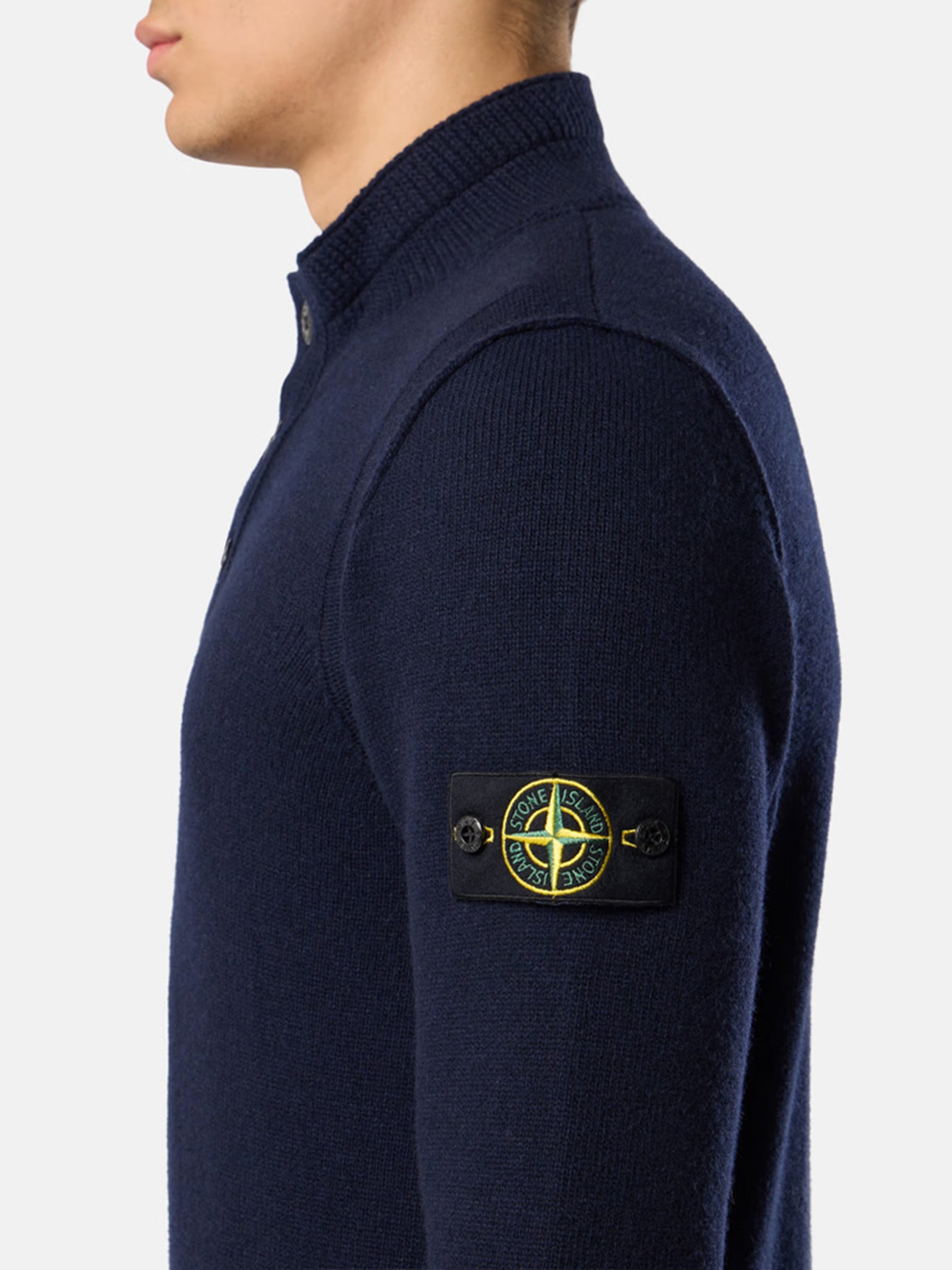 STONE ISLAND Men's Short Zip Jumper with Felt Details