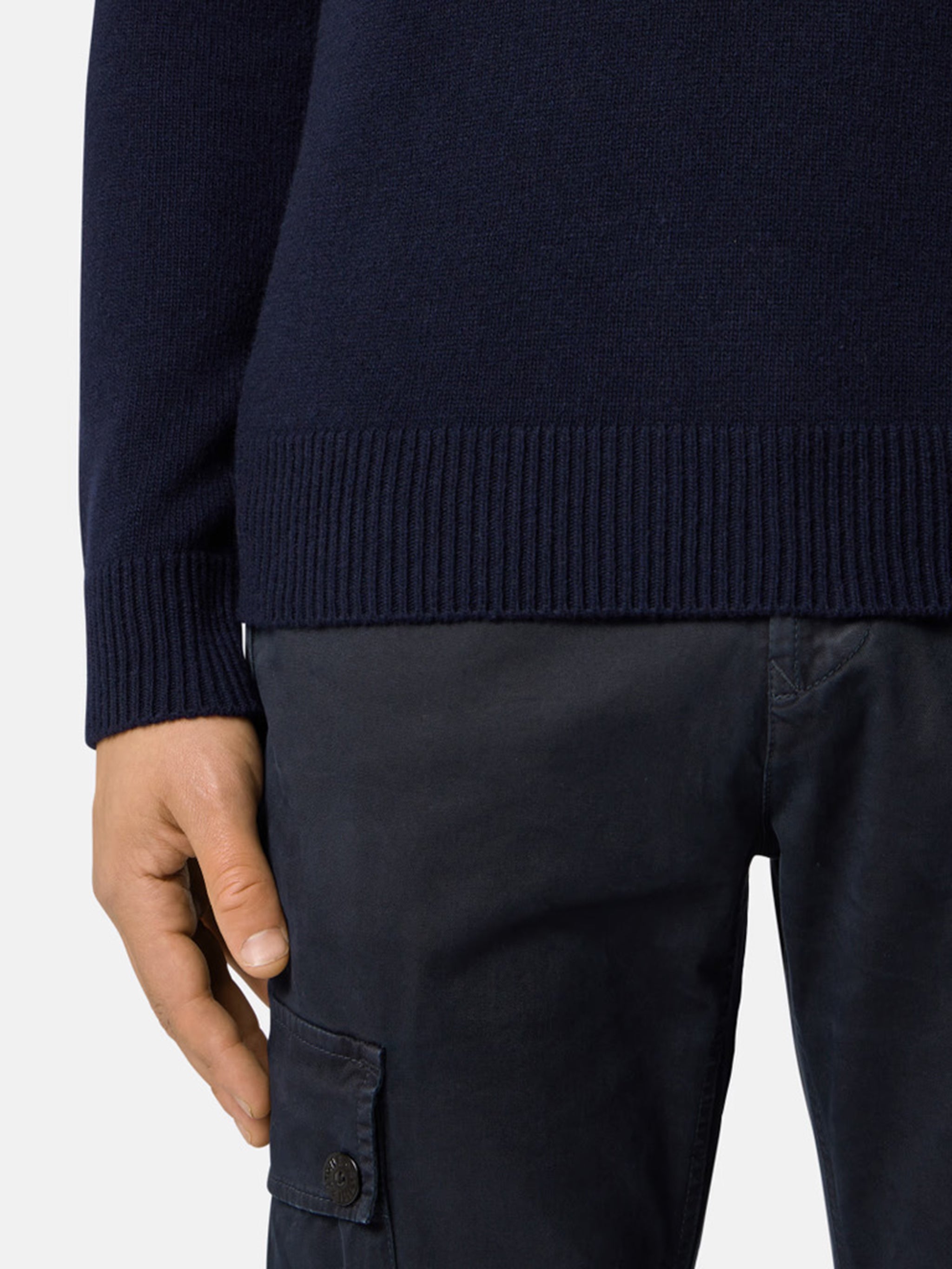 STONE ISLAND Ribbed Stand Collar Jumper - Size M