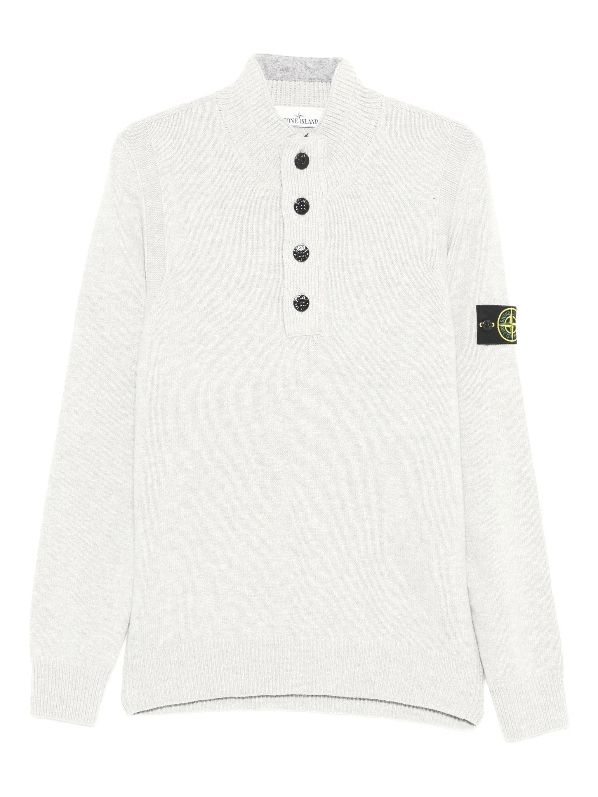 STONE ISLAND High Neck Sweater with Button Detail - Size M