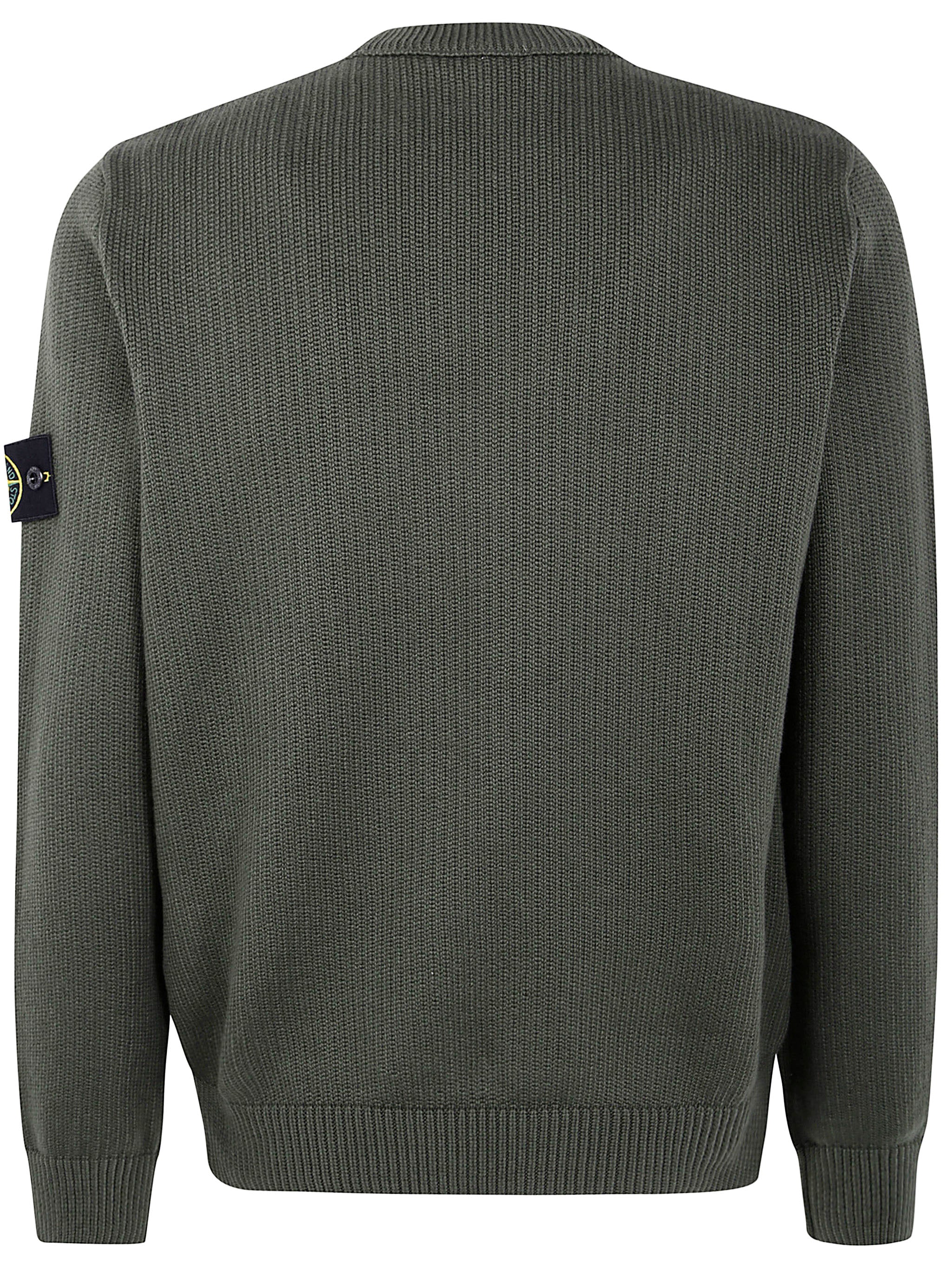 STONE ISLAND Winter Cotton Crew Neck Sweater for Men