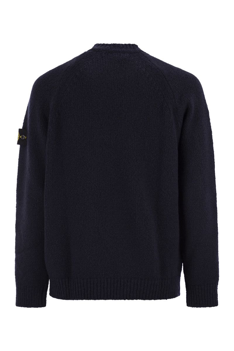 STONE ISLAND Round Neck Jumper with Raglan Sleeves - Men's Loose Fit