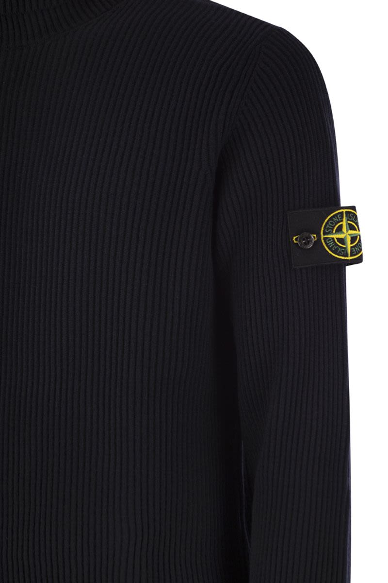 STONE ISLAND Ribbed Wool Turtleneck Pullover for Men