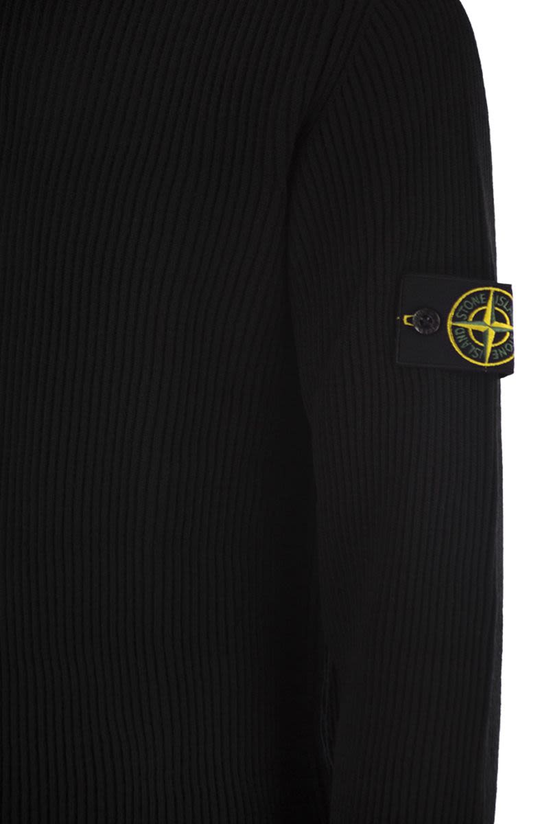STONE ISLAND Ribbed Wool Turtleneck Pullover for Men