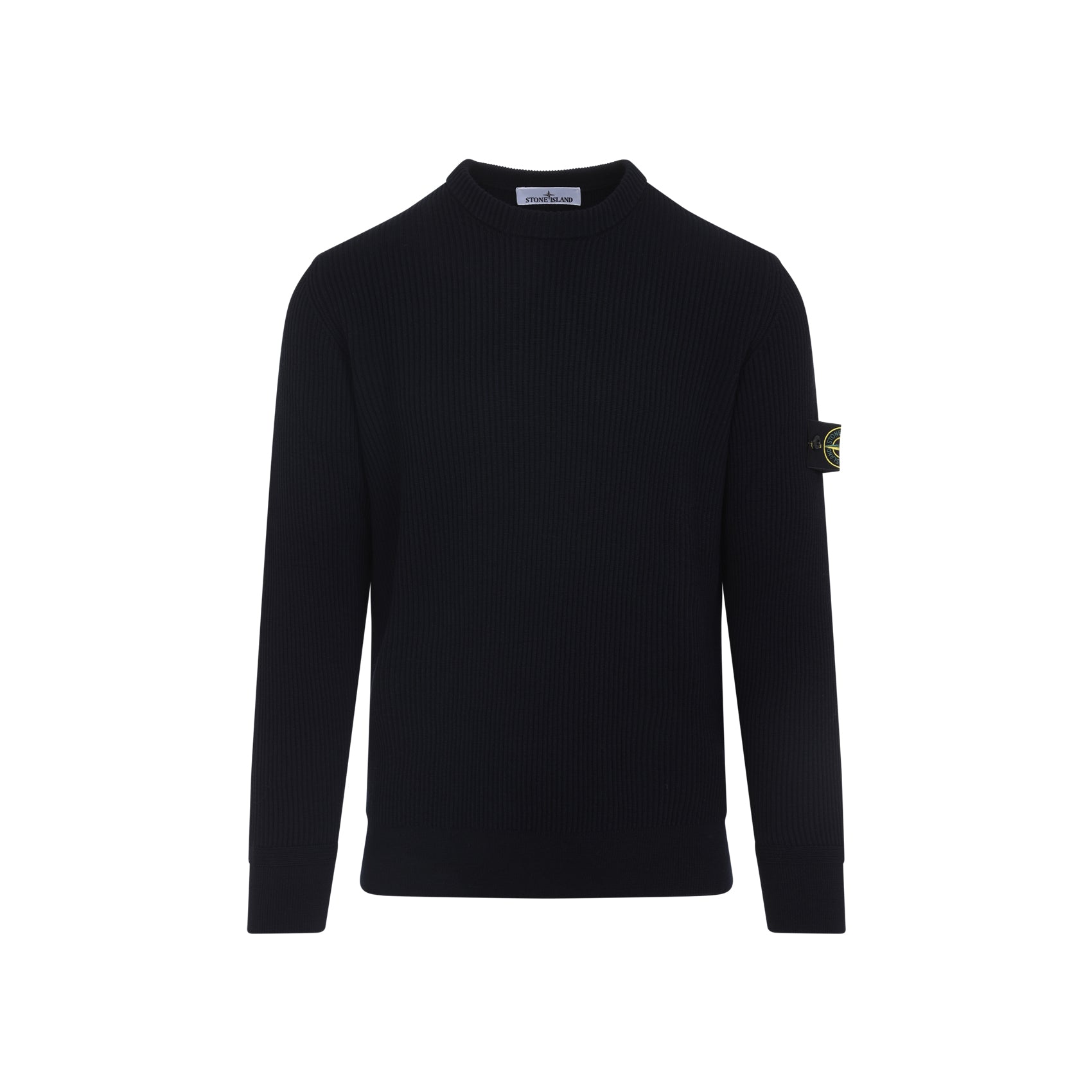 STONE ISLAND Regular Fit Sweater with Ribbed Details