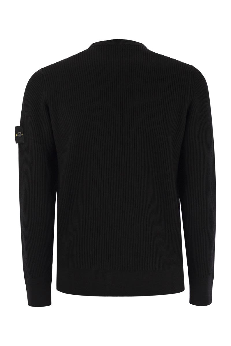 STONE ISLAND Crew-Neck Jumper with Ribbed Edges - Regular Fit