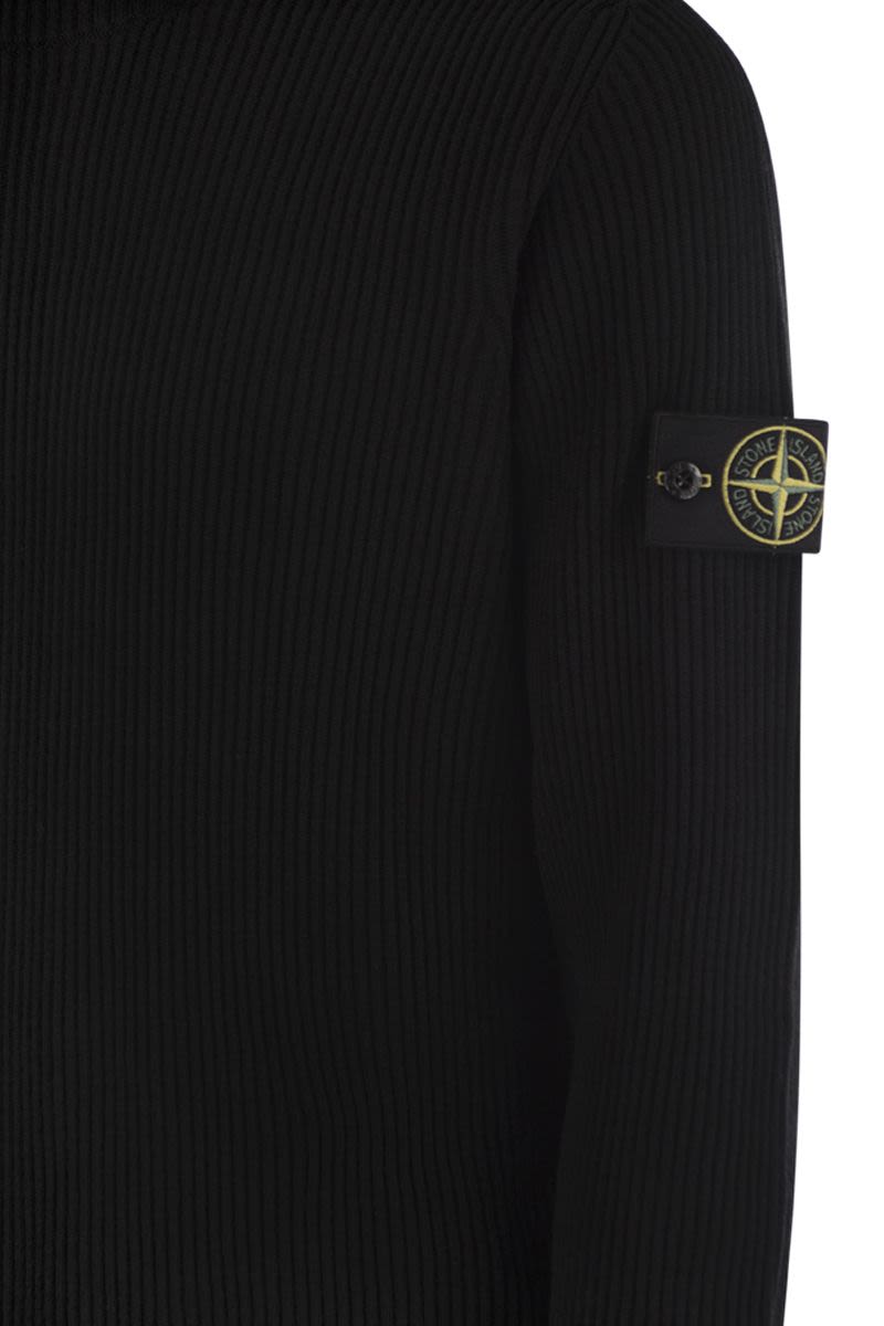 STONE ISLAND Crew-Neck Jumper with Ribbed Edges - Regular Fit