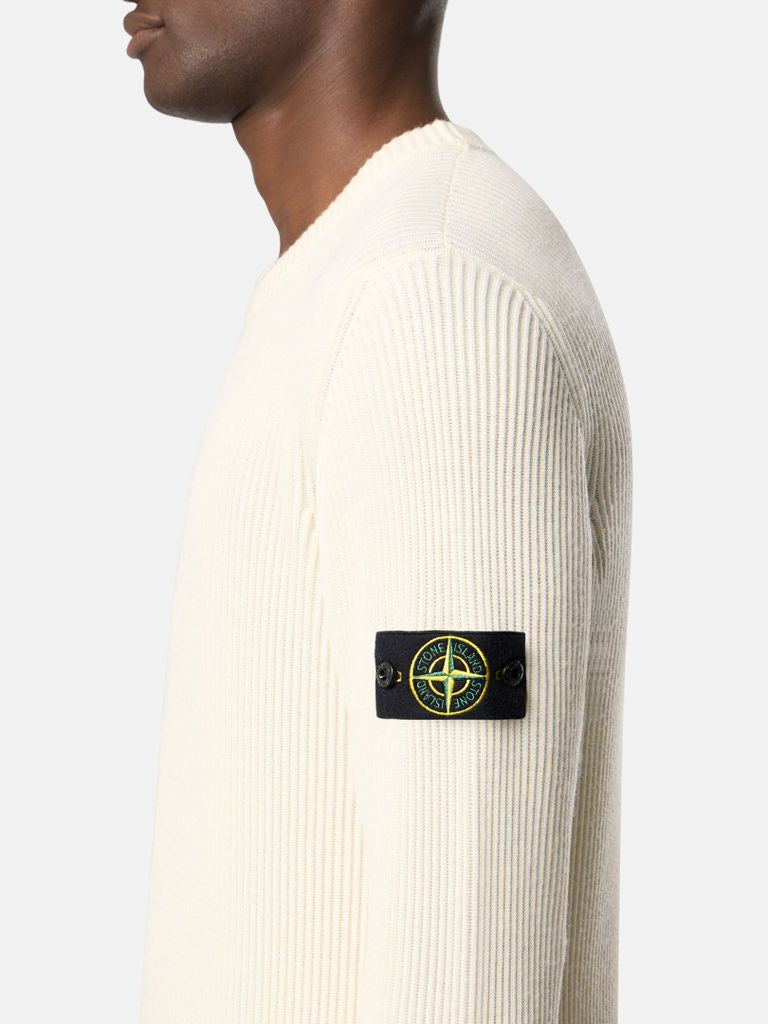 STONE ISLAND Crew-Neck Jumper with Ribbed Edges