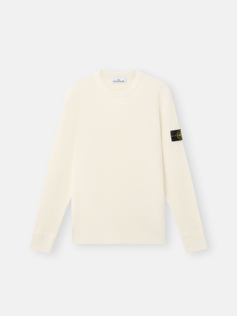 STONE ISLAND Crew-Neck Jumper with Ribbed Edges