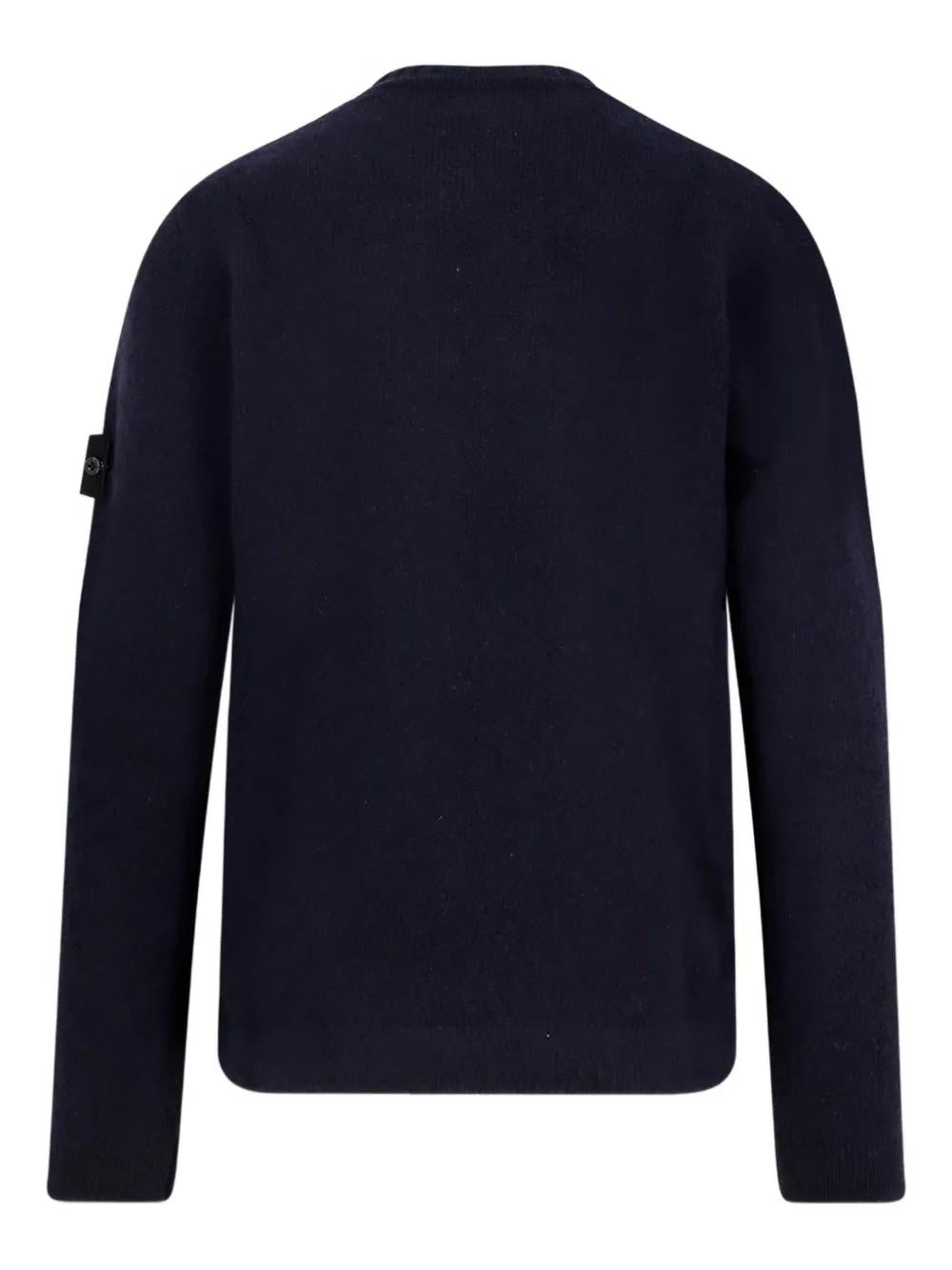STONE ISLAND Crew Neck Sweater with Logo Patch
